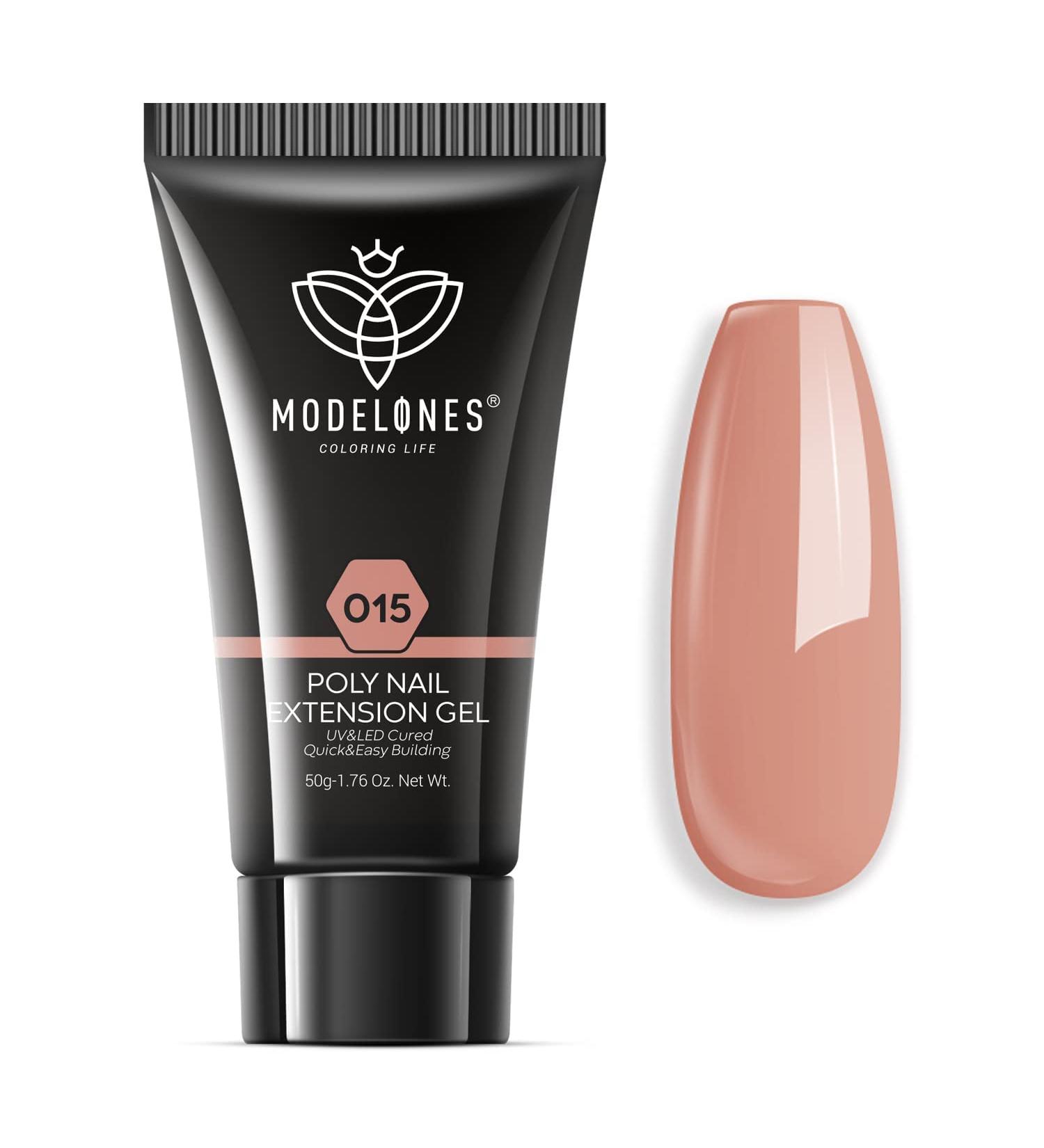 Modelones Polygel Nude 50ml - Best Poly Nail Extension Gel Starter Set in Ochre Nude - Quick & Easy Acrylic Builder Kit for Nail Enhancements - Buy Online on GoSupps.com