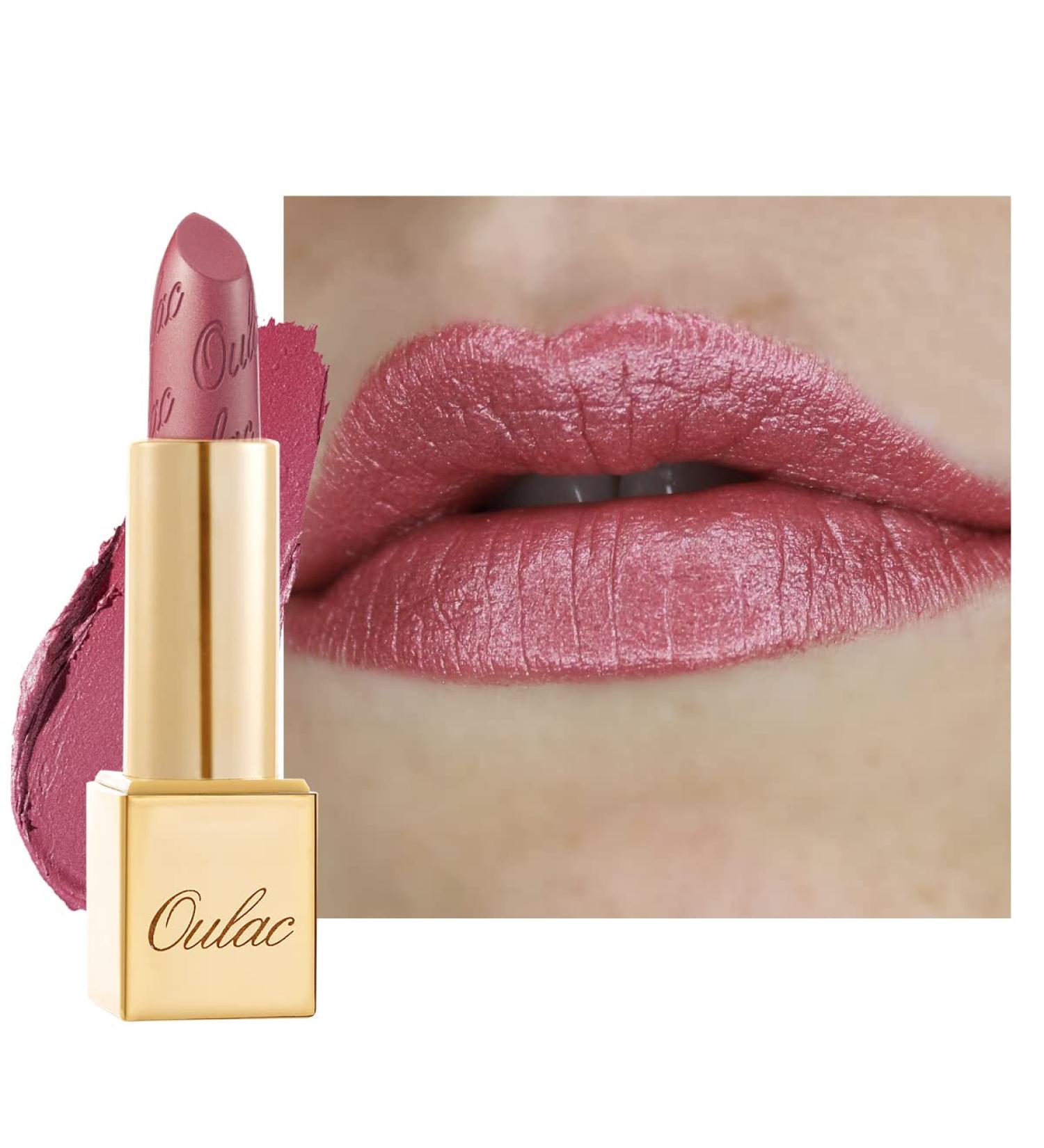 OULAC Pink Metallic Shine Lipstick - Baby Pink Glitter, Long-Lasting & Hydrating Vegan Lip Color - Cosmopolis (01) - Buy Online on GoSupps.com