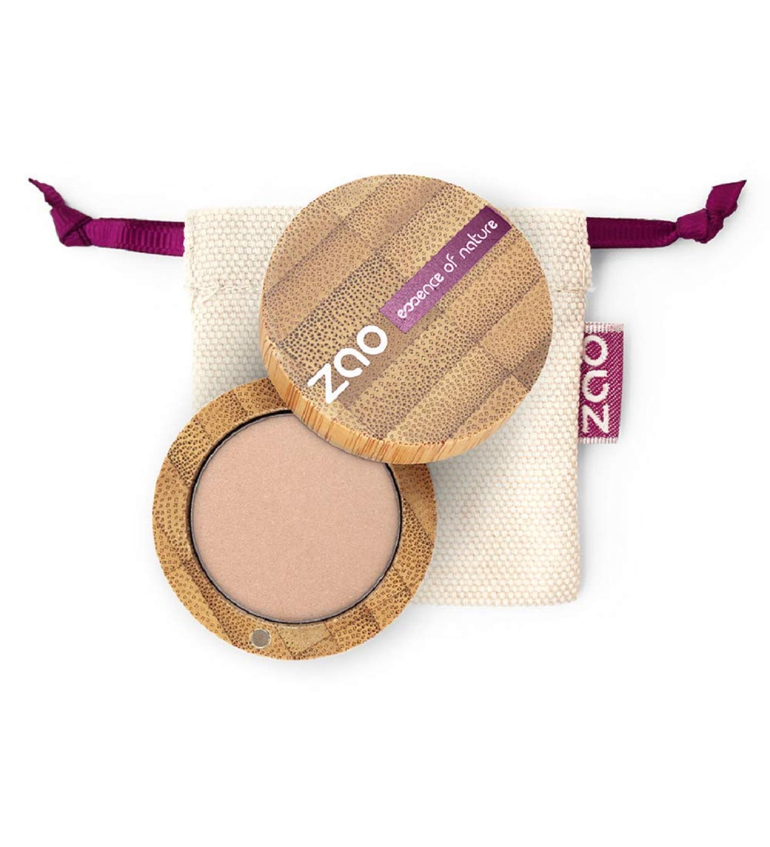 ZAO Pearly Eyeshadow 105 sand gold beige eyeshadow shimmering / pearlescent in refillable bamboo jar