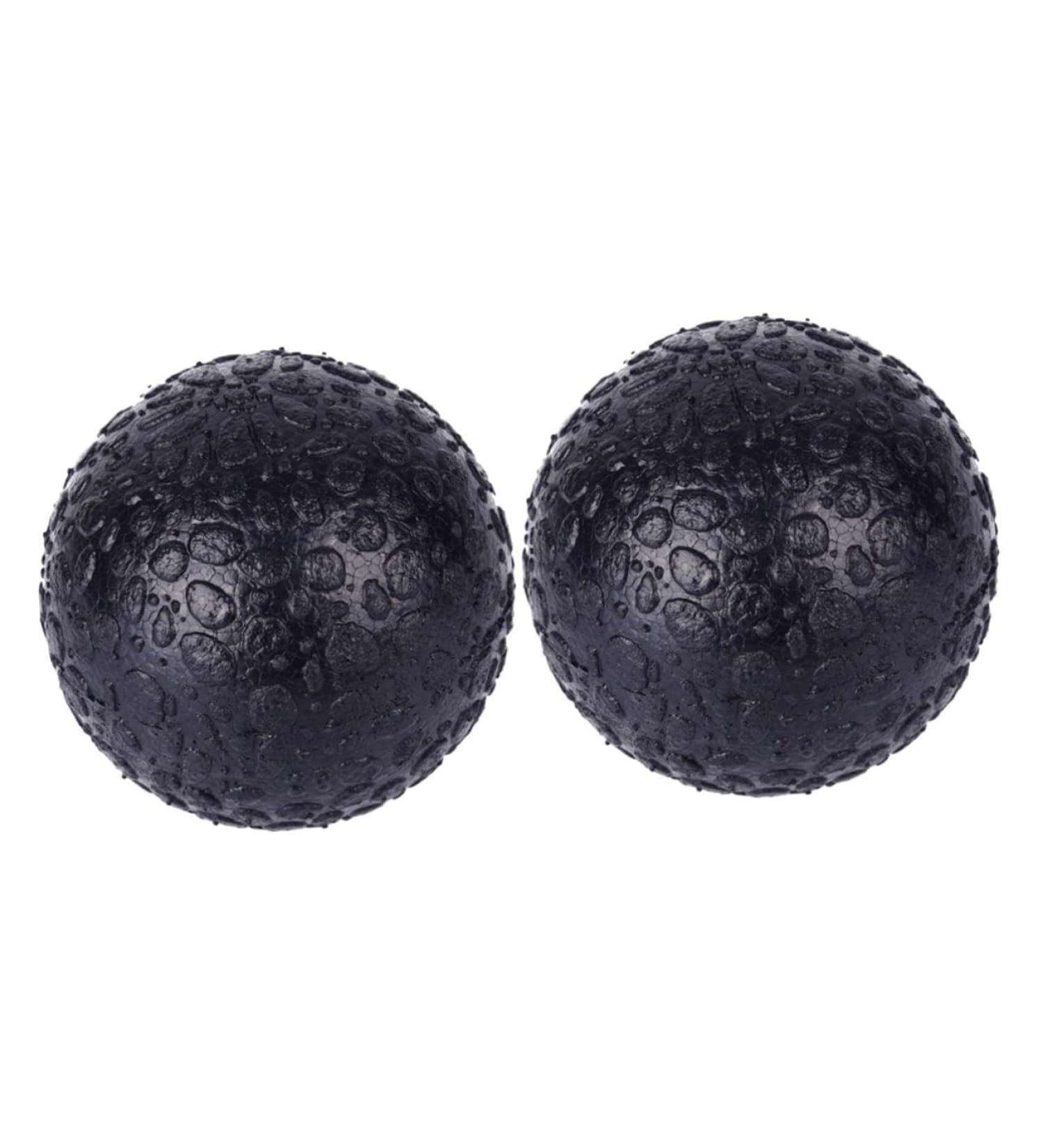 Clispeed 2ST Massage Ball Set - Yoga & Back Roller Muscle Massage Device Fascia Ball 10x10cm Black - Perfect for Pain Relief & Recovery - Buy Online on GoSupps.com