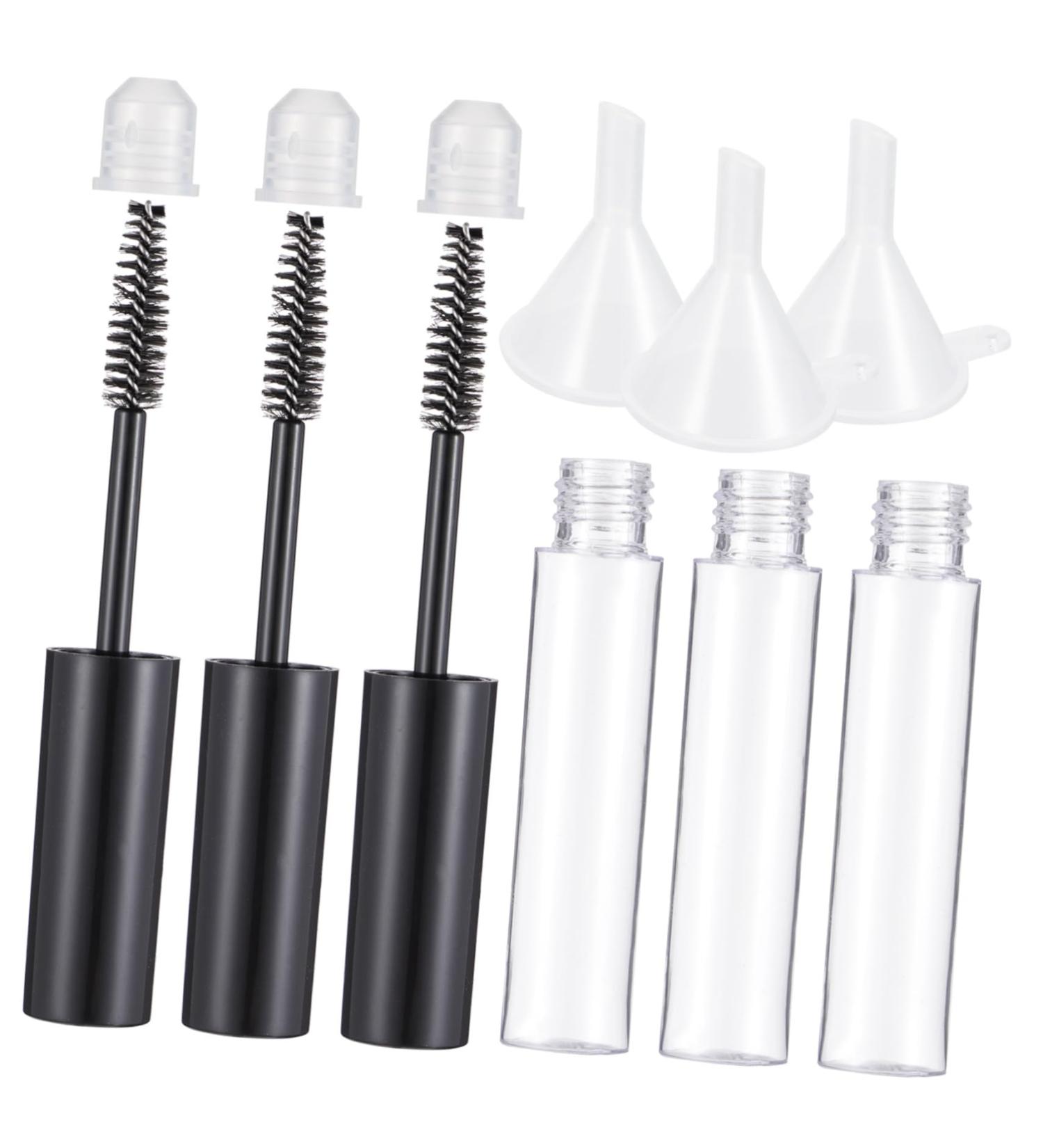 Outanaya 1 Set Mascara Tube Funnel DIY Mascara Clear Lash Mascara Clear Mascara for Eyelashes Plastic Black - Buy Online on GoSupps.com