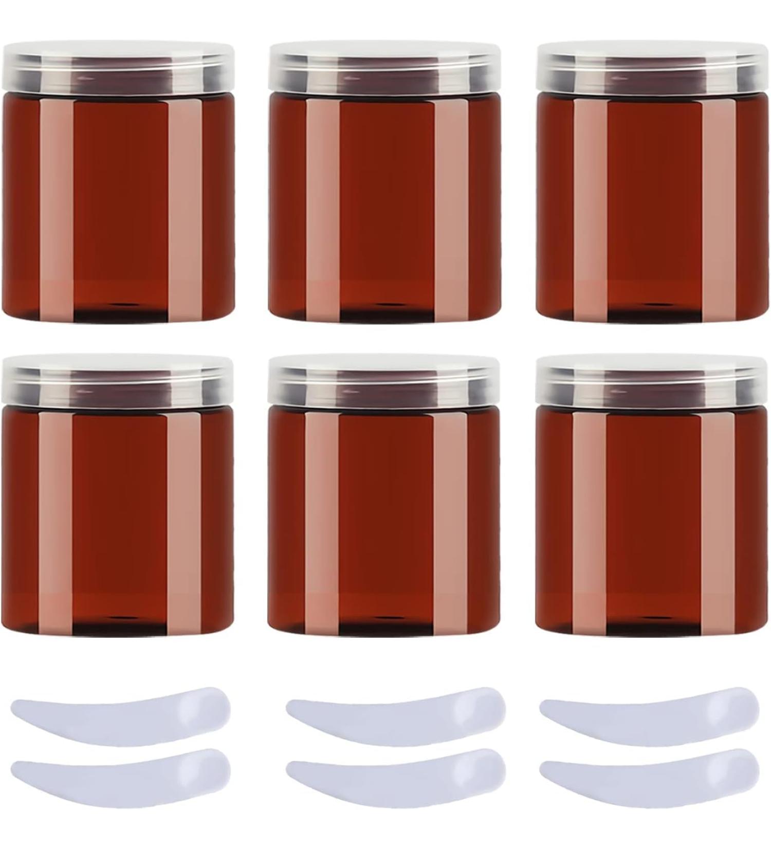 travel pots for cream small pots with lids Pack of 6 Â  100ml Blue Plastic Cream Jars Cosmetic Pots withÂ Clear Lids Containers for Toiletries (Color : Bruin Size : 80ml) 80ml Bruin - Buy Online on GoSupps.com