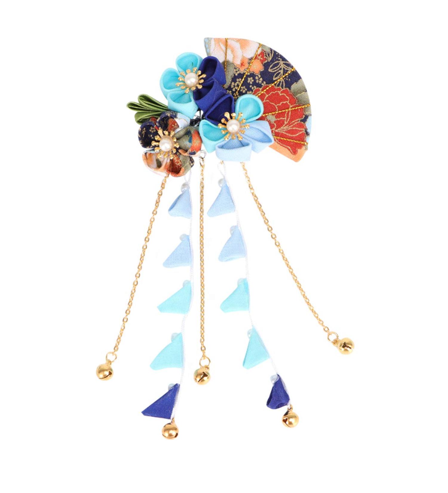 LALAFINA Girls Hair Accessories Flower Hair Clips 1pc Japanese Hair Clips Kimono Flower Hairpin Tassel Headdress Fans Shape Barrettes Hanfu Headwear for Women Blue Flower Hair Clip Flower Hair Clip - Buy Online on GoSupps.com