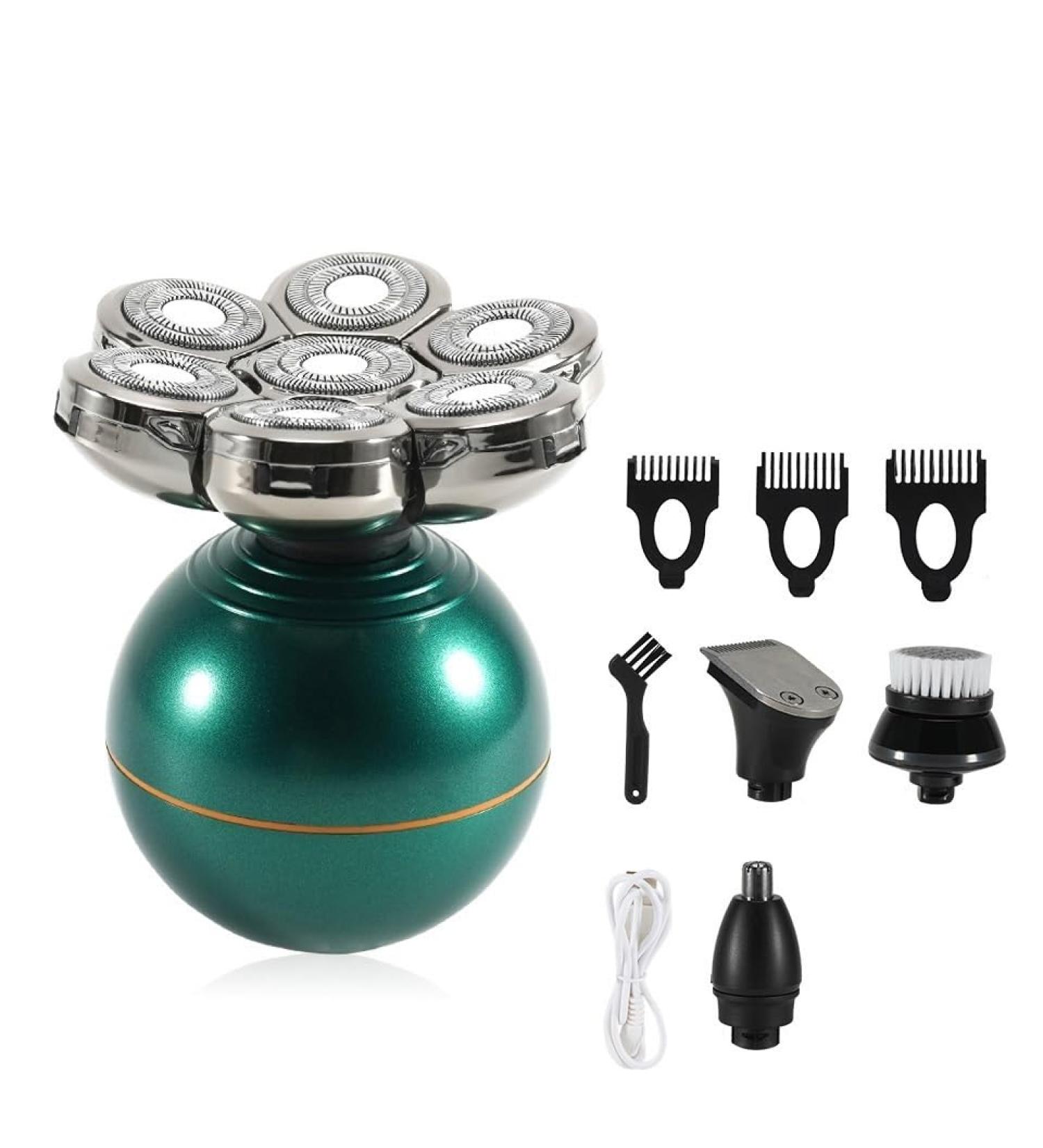 Head Shaver for Men - 4 in 1 Electric Bald Head Clipper & Beard Trimmer - USB Rechargeable 7 Blade Grooming Kit - Buy Online on GoSupps.com