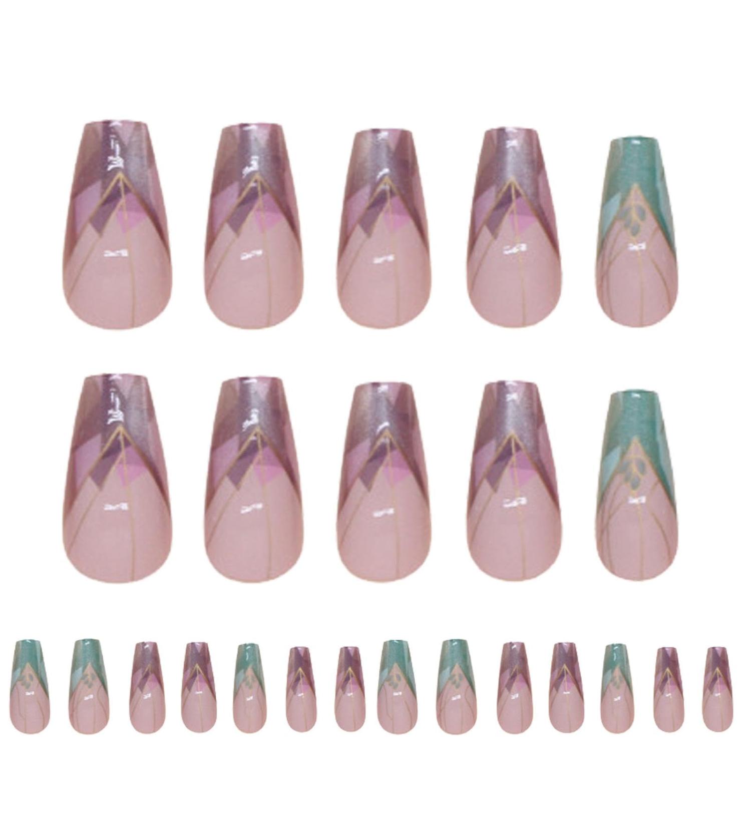 False Nails Set | Colorful Irregular Nails Set - Portable Supplies Cute False Nails for Holiday Dates Family Gatherings - Buy Online on GoSupps.com