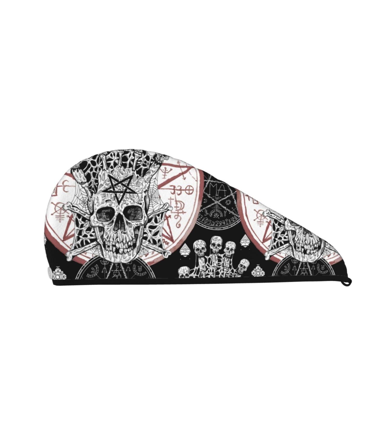 Buy Evil Skull Magic Seal Microfiber Hair Towel | Soft Super Absorbent Coral Velvet Wrap for Long Curly & Thick Hair - Fast International Shipping - Buy Online on GoSupps.com