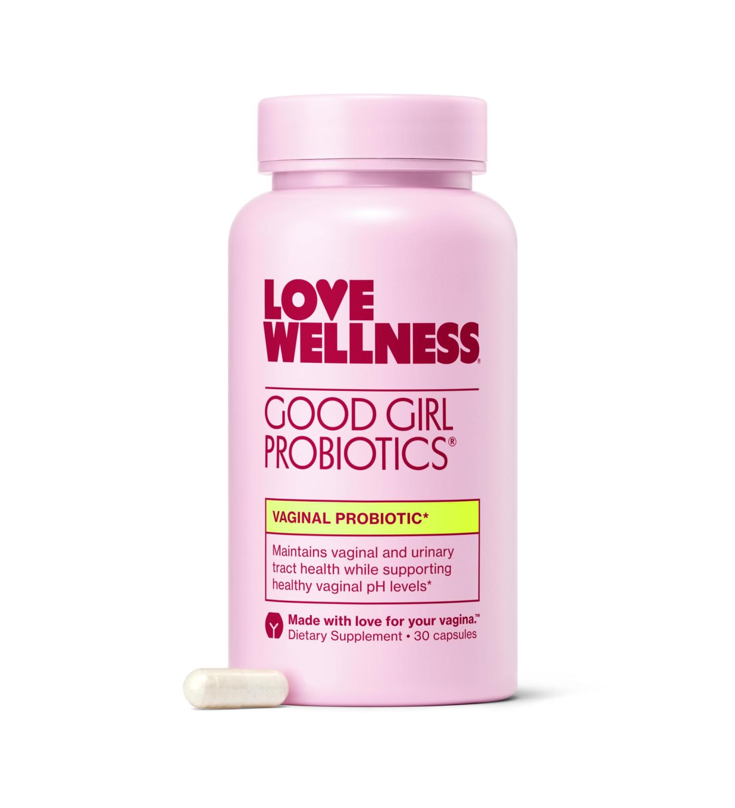 Love Wellness Good Girl Probiotics | Women's Vaginal Health Supplement | Vaginal Probiotics for Women pH Balance & Urinary Tract Health | Support Vaginal Odor & Flora | 30 Day Supply Good Girl Probiotics (30 Day Supply) - Buy Online on GoSupps.com