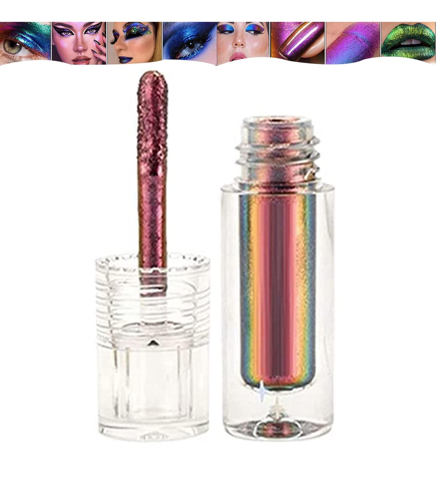  LaoSShu Women's lip gloss multichrome liquid lipstick multichrome eyeshadow stick long-lasting waterproof non-stick liquid lip gloss (Color: 02) - Buy Online on GoSupps.com