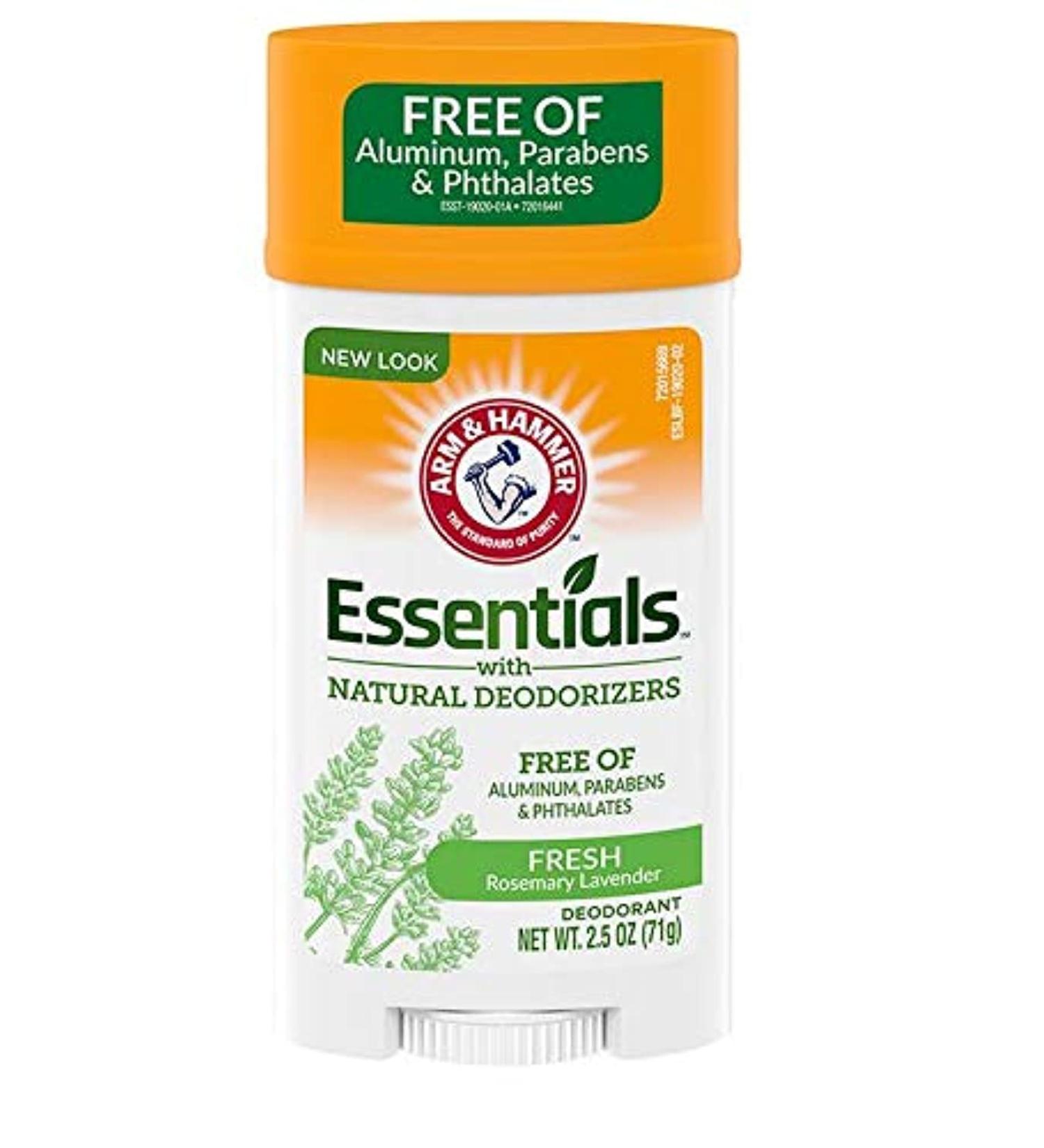ARM & HAMMER Essentials Natural Deodorant Fresh Rosemary Lavender 2.50 oz (Pack of 4) - Buy Now for Long-Lasting Freshness! - Buy Online on GoSupps.com