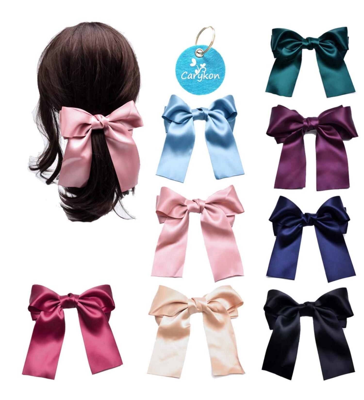 Carykon 8PCS Bowknot Hair Clip Women Girls Hair Bow Barrettes Hair Accessories - Buy Online on GoSupps.com