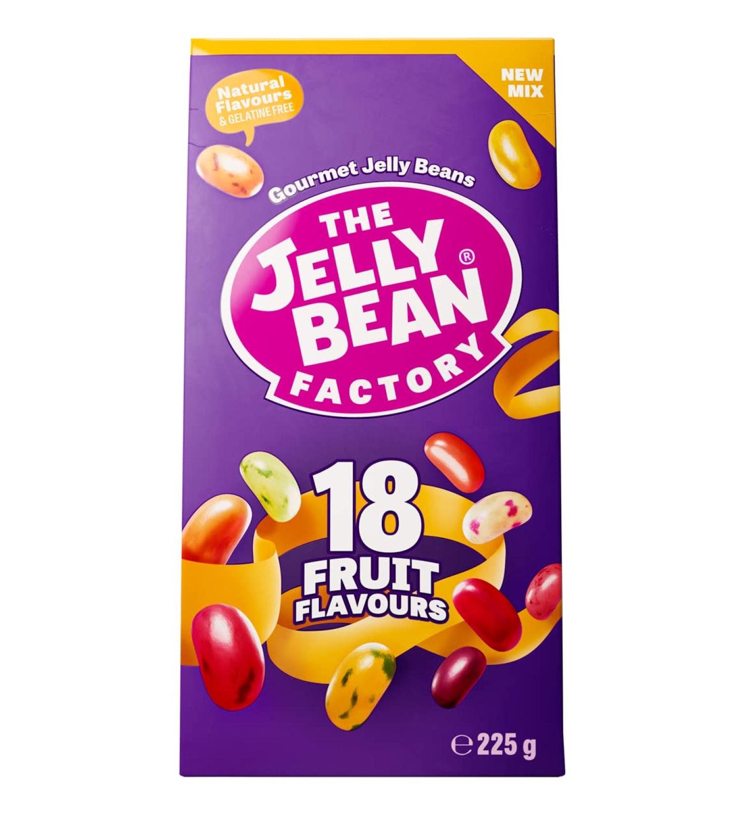 Jelly Bean Factory Gourmet Wedge Box | 18 Fruit Mix | Gluten and Gelatine free | Sharing sweets (1 x 225g)