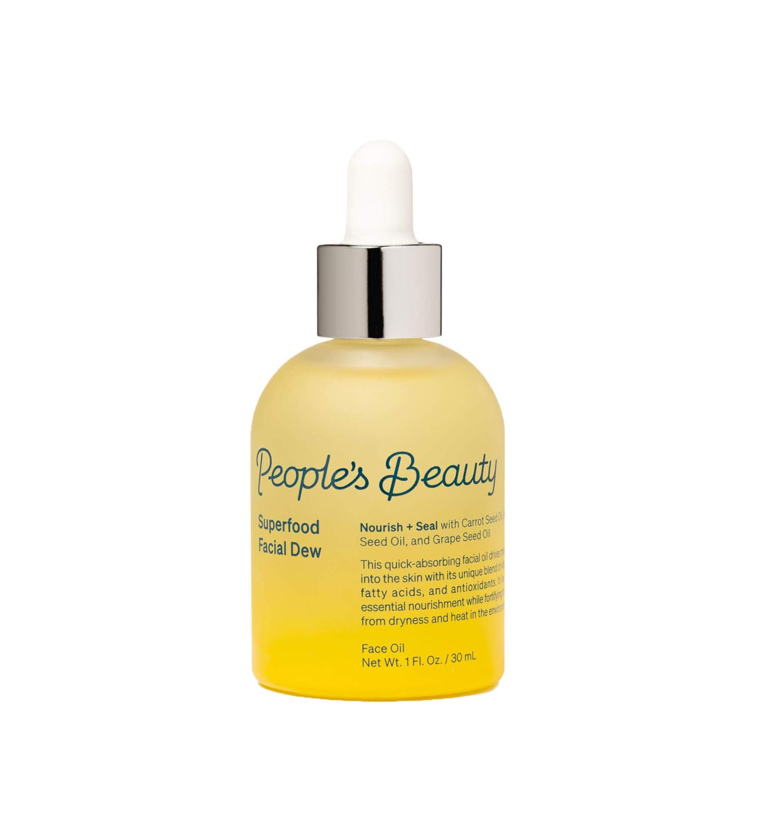 Superfood Facial Dew - Moisturizing Vegan Face Oil with 9 Antioxidant Rich Oils for Hydrated Smooth Skin - Cruelty-Free 1 Fl Oz - Buy Online on GoSupps.com