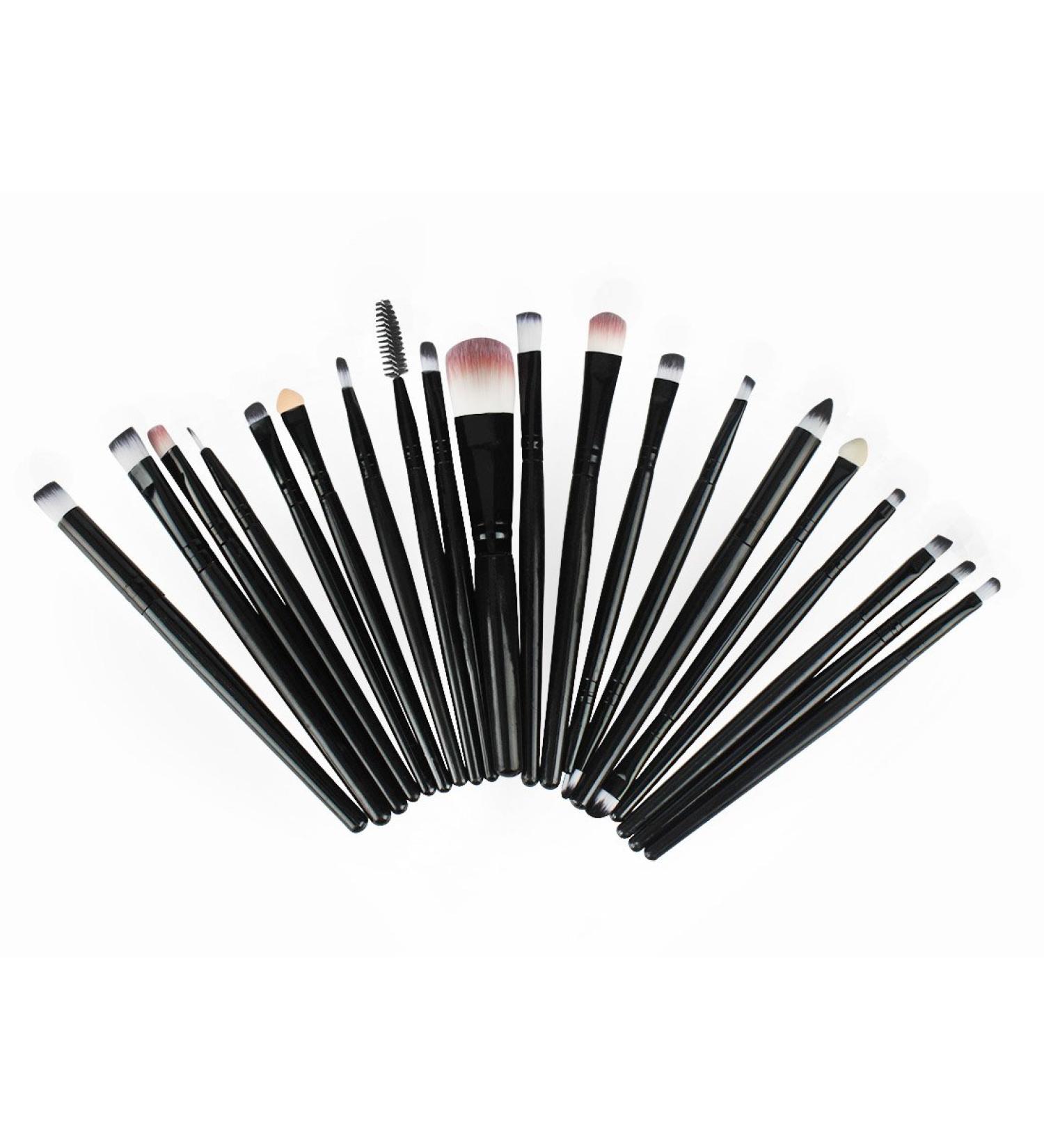 Demarkt 20-Piece Makeup Brush Set | professional Black Makeup Brushes for Eyeshadow & Face | Perfect Cosmetic Brush Set with Etui - Buy Online on GoSupps.com
