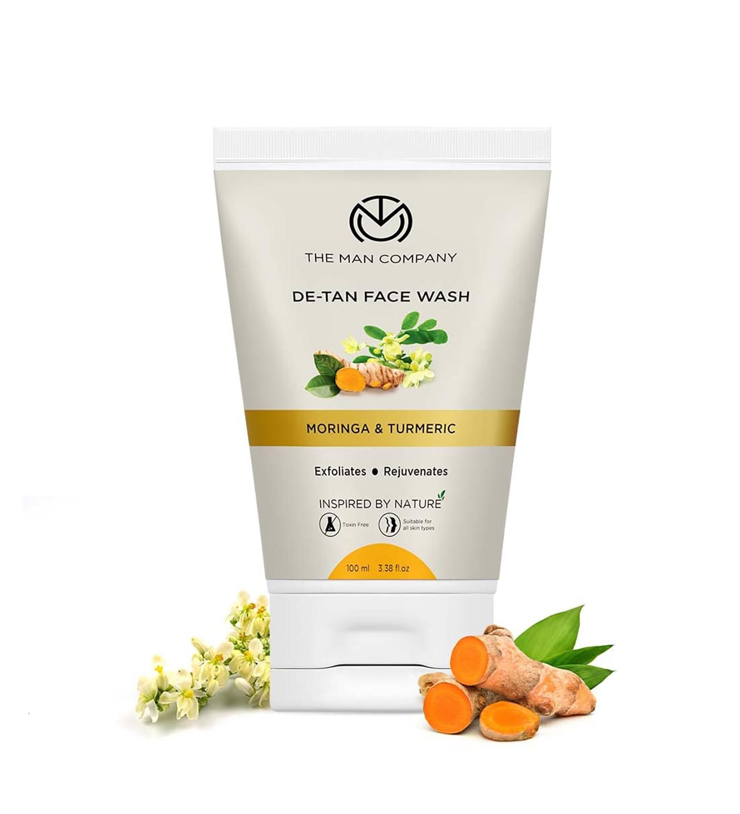 The Man Company De Tan Face Wash - Turmeric & Moringa Tan Removal Oil Control Deep Cleansing | 100 ml - Buy Online on GoSupps.com