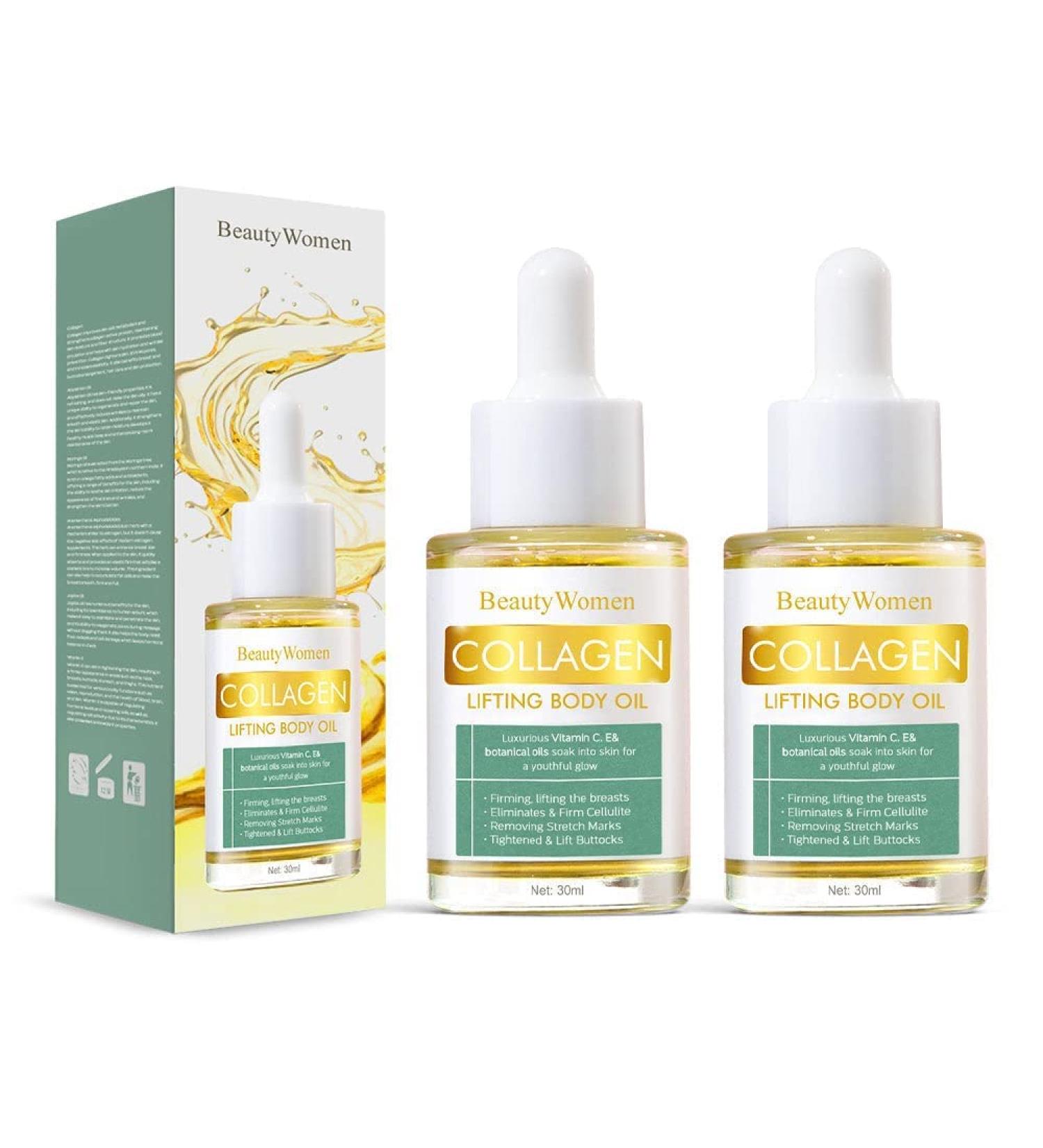 Collagen Lifting Body Oil Set for Women - Anti-aging Facial Essence Serum (2pcs) - Buy Online on GoSupps.com