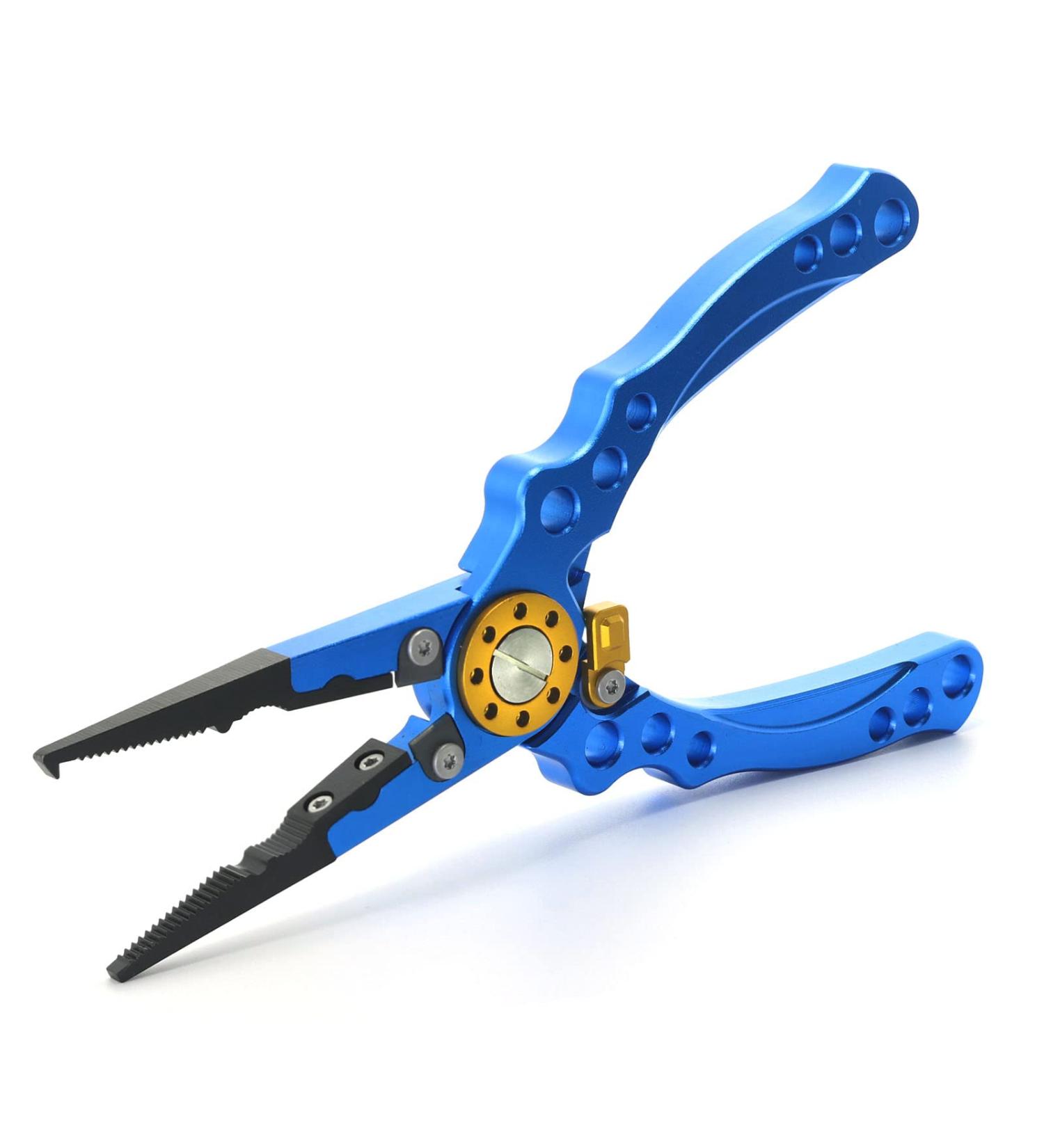Fishing Pliers Saltwater Braid Cutter | Hook Remover Aluminum Needle Nose Slit Ring Pliers with Sheath and Lanyard | Fishing Gifts for Men (Blue) - Buy Online on GoSupps.com