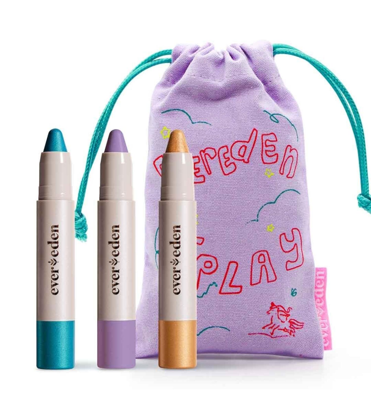 Evereden Kids Fantasy Face Crayon Trio - Non-Toxic Vegan Multi-Purpose Makeup for Kids | Safe for Sensitive Skin - Buy Online on GoSupps.com