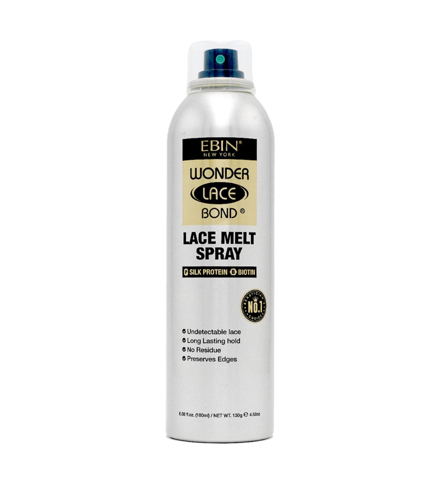 Wonder Lace Melt Aerosol Spray - Silk Protein Biotin Infused 6.08 fl.oz./180ml Preserves Edges & Undetectable Lace Long lasting hold No Residue glueless 6.08 Fl Oz (Pack of 1) Silk Protein - Buy Online on GoSupps.com