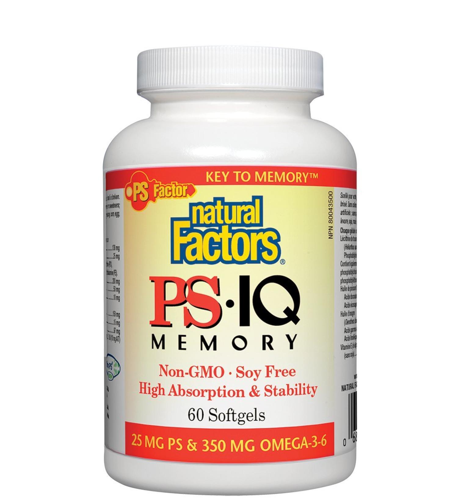 Natural Factors PSIQ Memory 60 Softgels - Buy Online on GoSupps.com