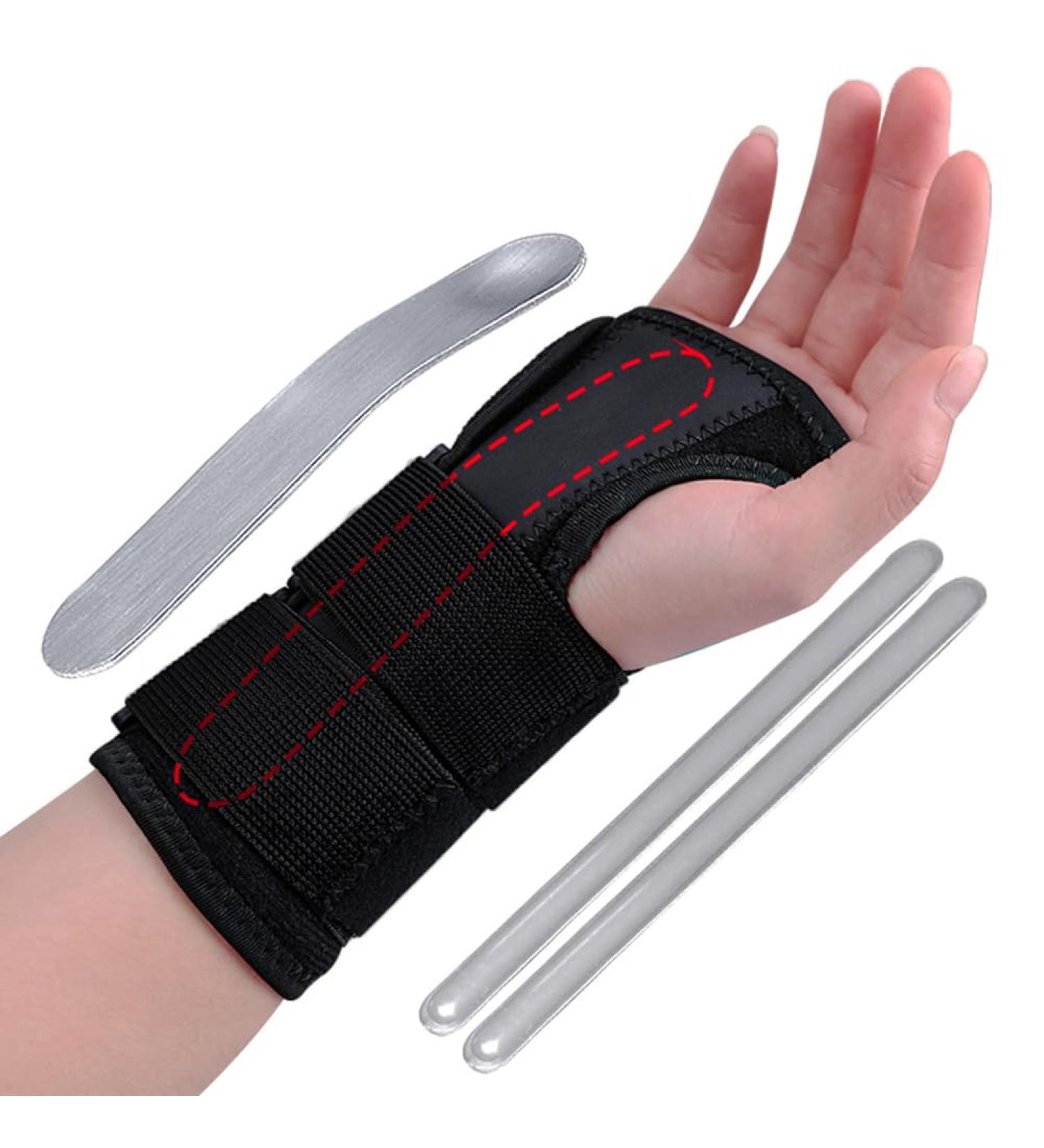 Wrist Brace for Carpal Tunnel Relief | Adjustable Support with 3 Splints for Tendonitis Arthritis & Sprains - Left Hand - Buy Online on GoSupps.com