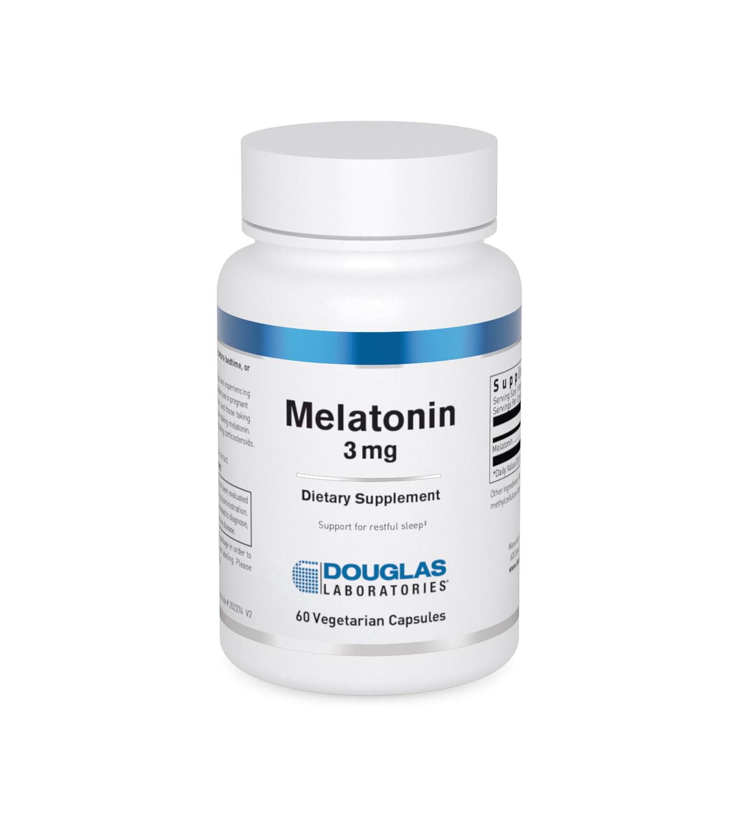 Douglas Laboratories Melatonin 3 mg | Supports Sleep/Wake Cycles | 60 Capsules - Buy Online on GoSupps.com
