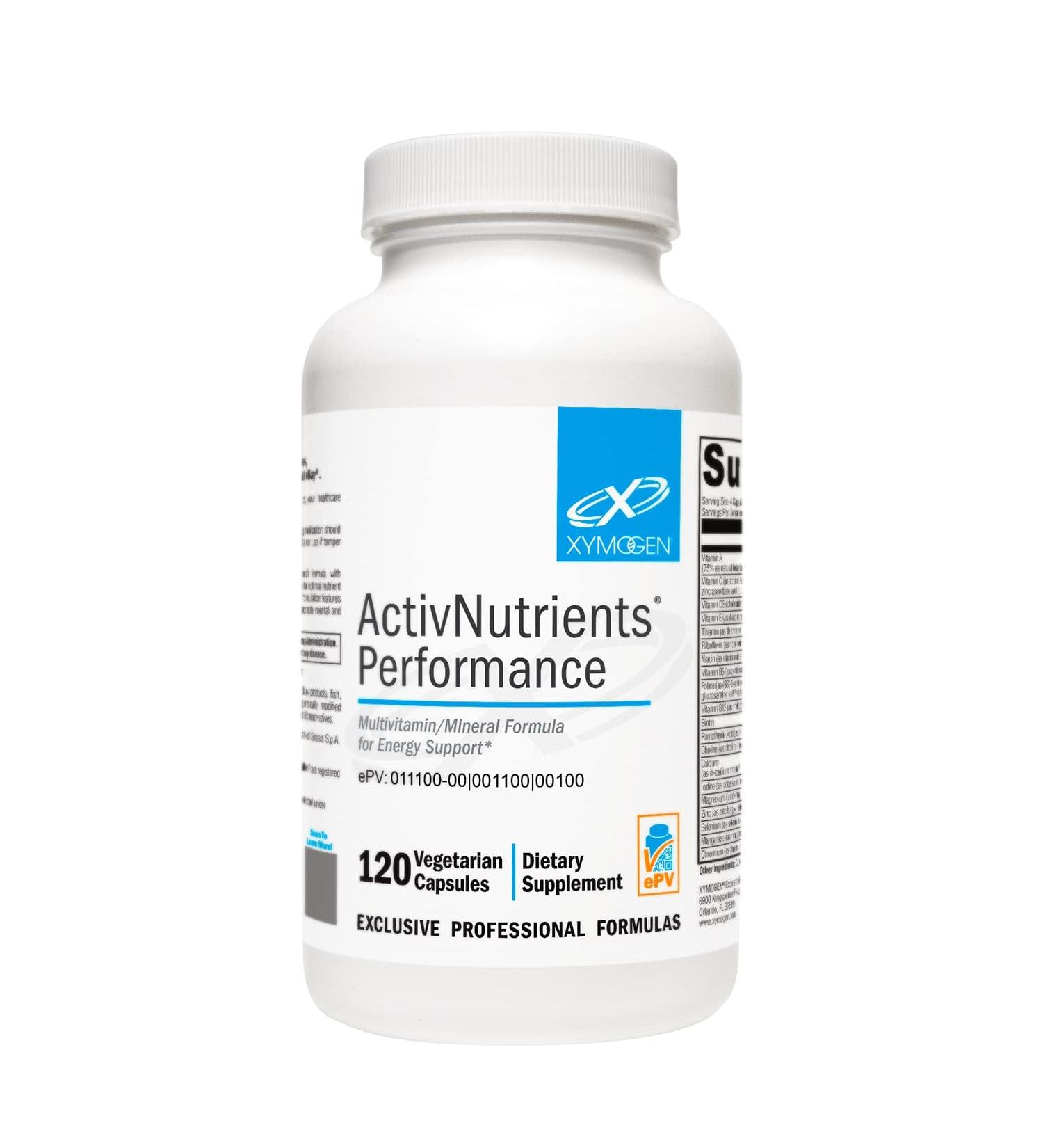 XYMOGEN ActivNutrients Performance - Multivitamin/Multimineral for Energy Support with Shilajit, ALA, NAC, Bacopa Extract, Chelated Minerals + B Vitamins with Folate (120 Capsules) - Buy Online on GoSupps.com