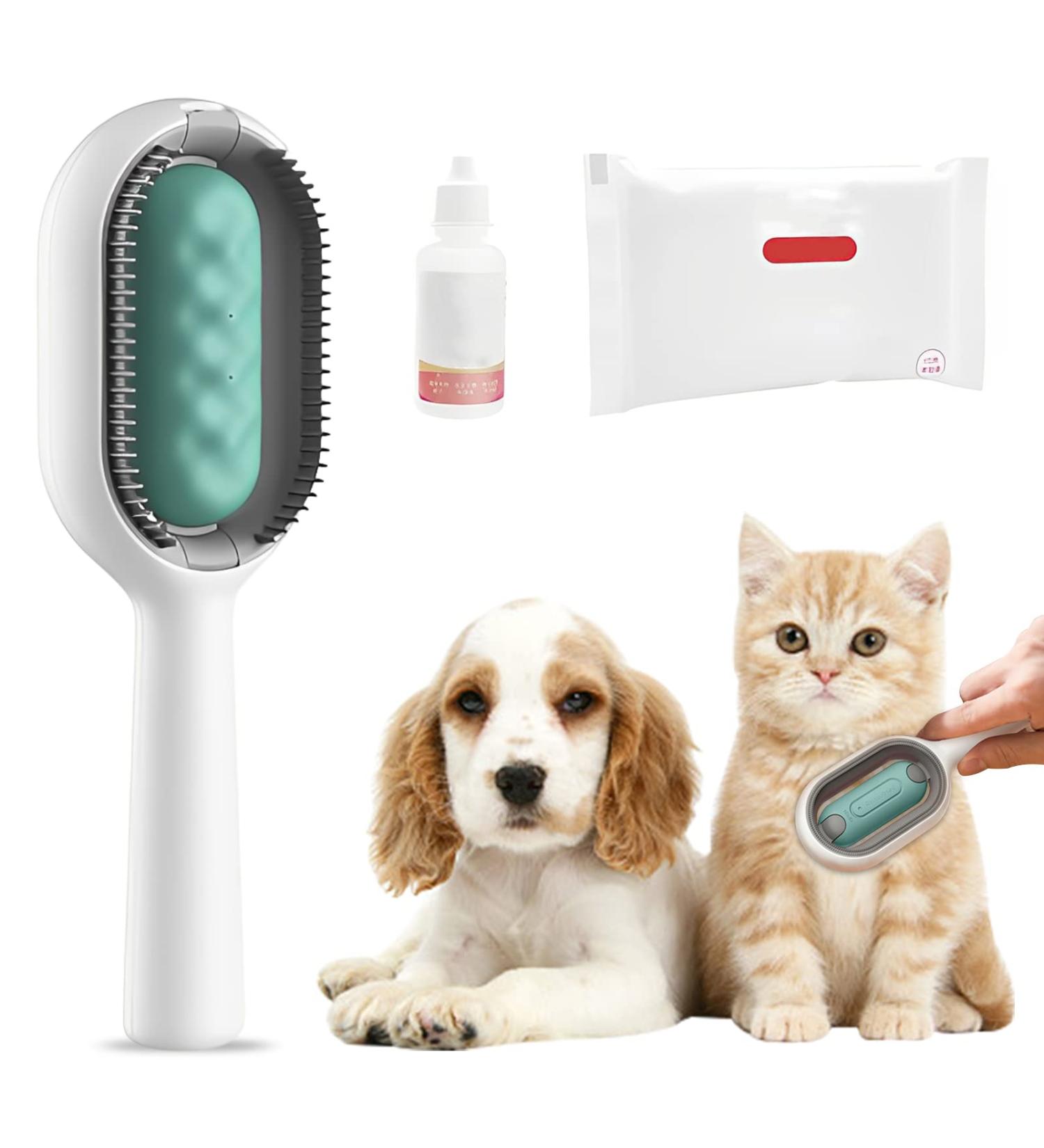 HEKASVM 4-in-1 Cat Brush with Water Tank | Animal Hair Removal Comb & Cleaning Brush for Short Hair | Ideal for Massage & Care - Buy Now! - Buy Online on GoSupps.com