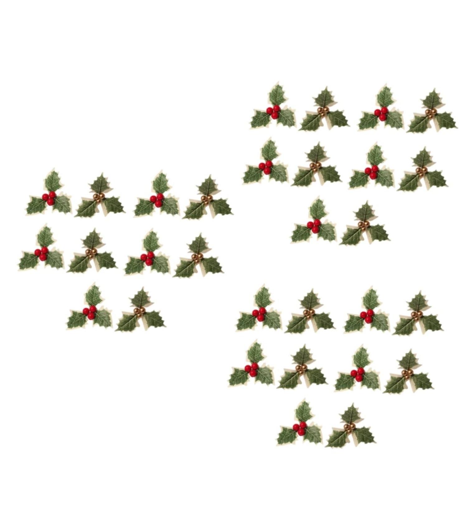 Zerodeko 60 Pcs Small Golden Fruit Green Leaves Red Christmas Plug-in Plastic Golden+redx3pcs 13.5X13.5X2.5CMx3pcs - Buy Online on GoSupps.com