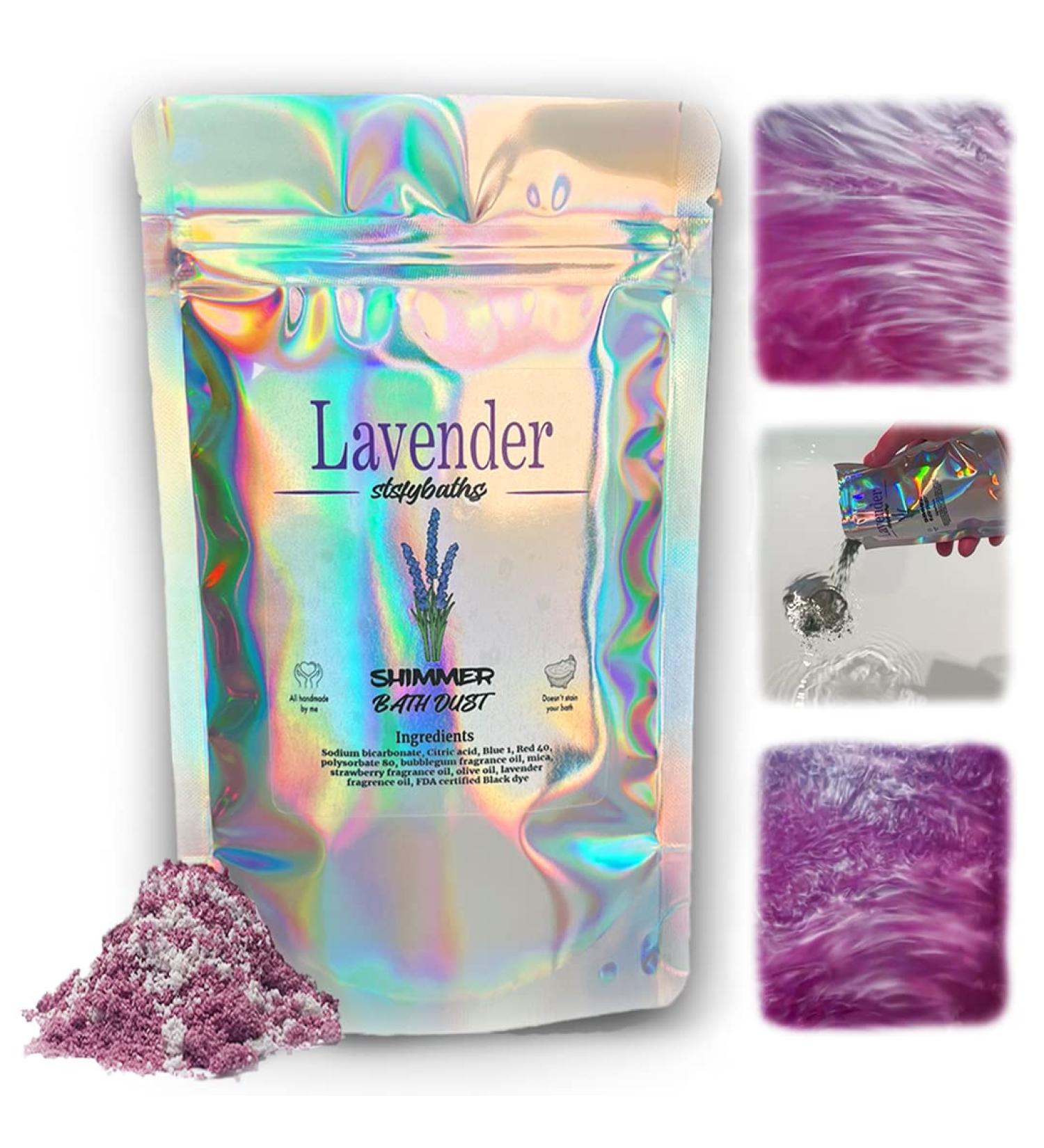 Stsfybaths Purple Shimmer Bath Bomb in A Bag - Handmade Lavender Scented Bath Bombs for Women  Kids and Men - Bulk Bathbomb Fizzies Perfect for Boys and Girls All Ages (Small  Purple) Purple Small
