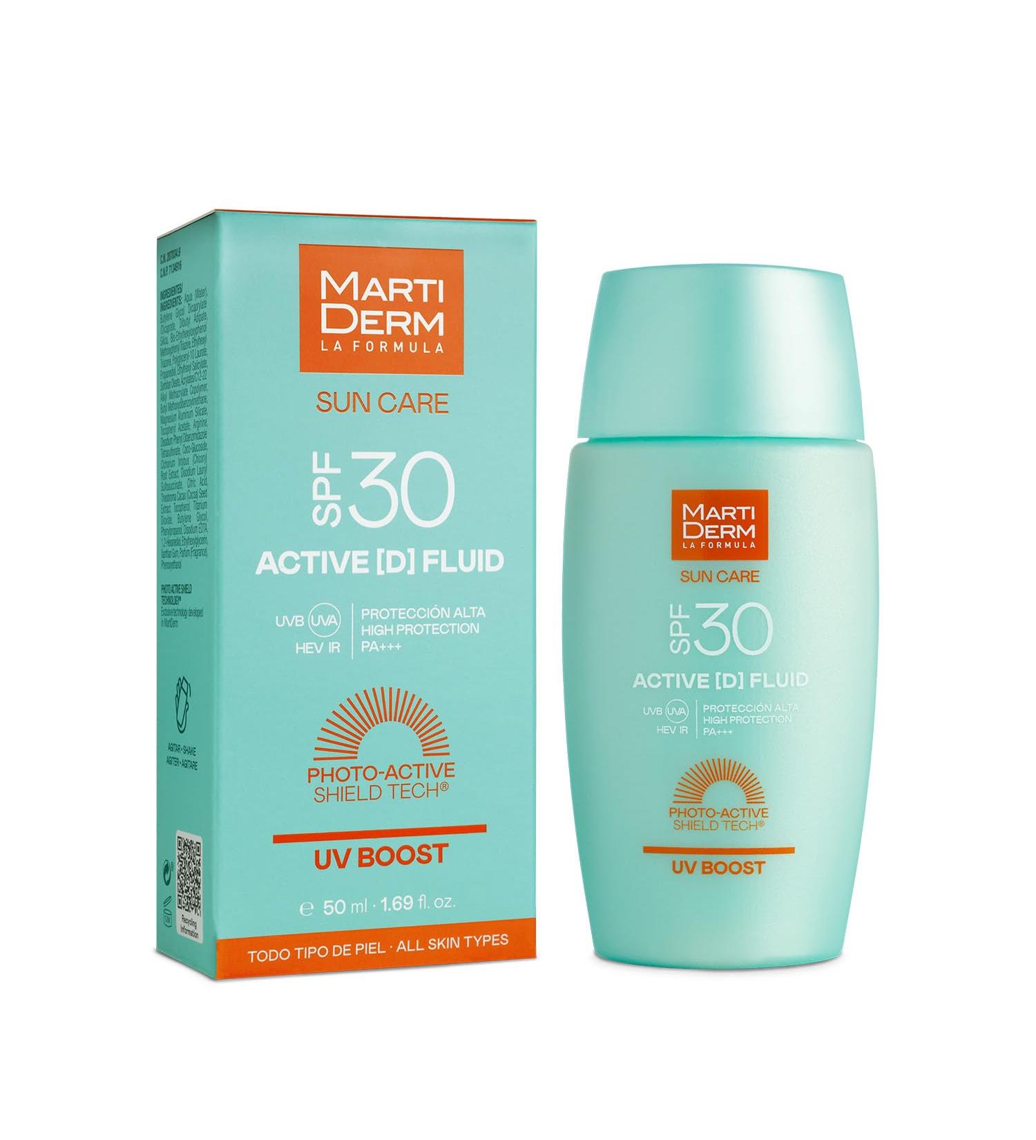 Martiderm Sun Care Active (D) Face Fluid SPF30 All Skin Types 50ml - Buy Online on GoSupps.com