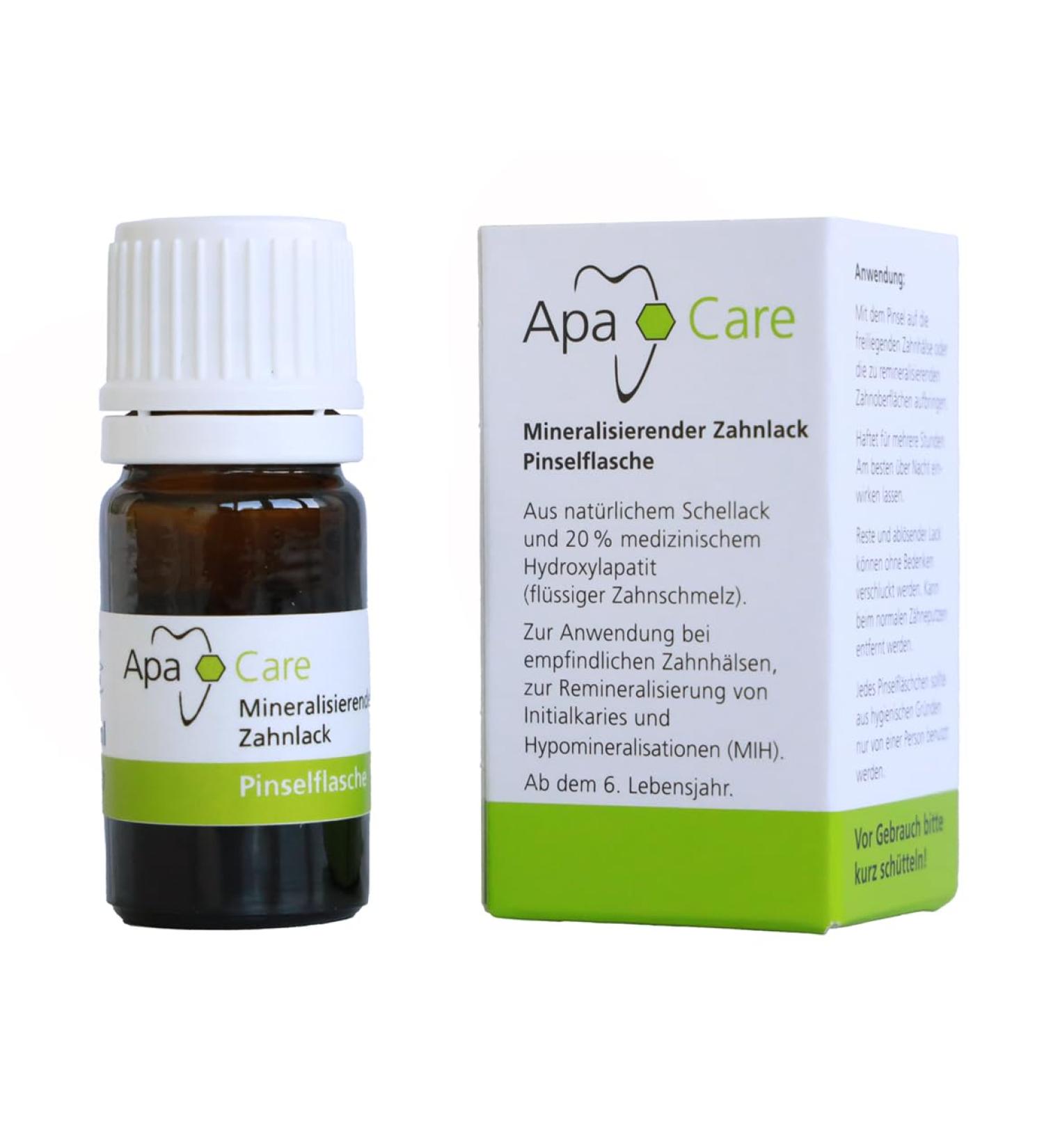 APA CARE Mineralizing Tooth Lacquer with 20% Hydroxylapatite | Self-Curing Schellack-Based Liquid Tooth Enamel | 5ml Brush Bottle - International Shipping Available - Buy Online on GoSupps.com