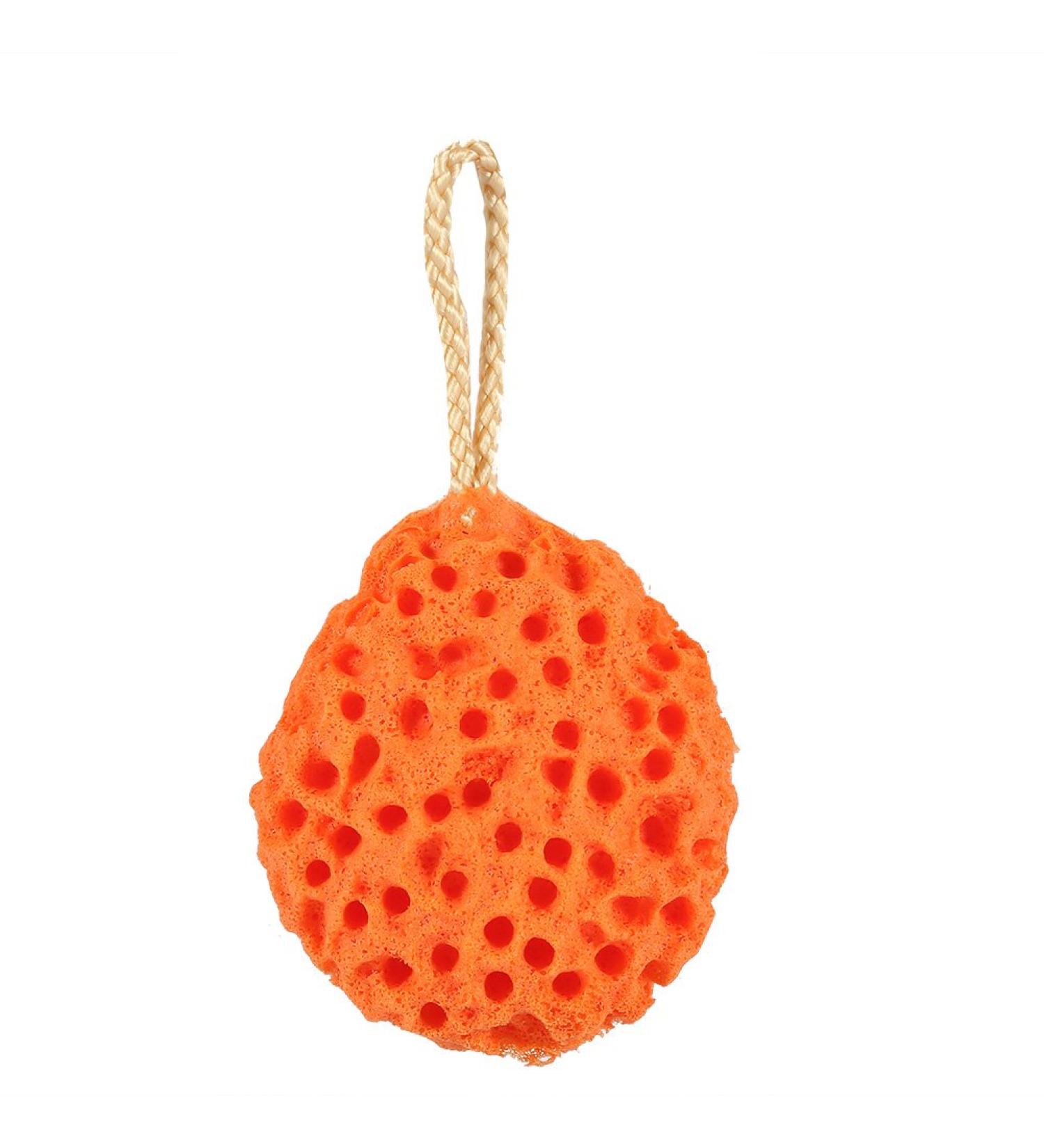 Body Shower Sea Sponge - Soft Exfoliator Spa Scrubber Ball (Orange) for Ultimate Bath Cleaning | International Shipping Available - Buy Online on GoSupps.com