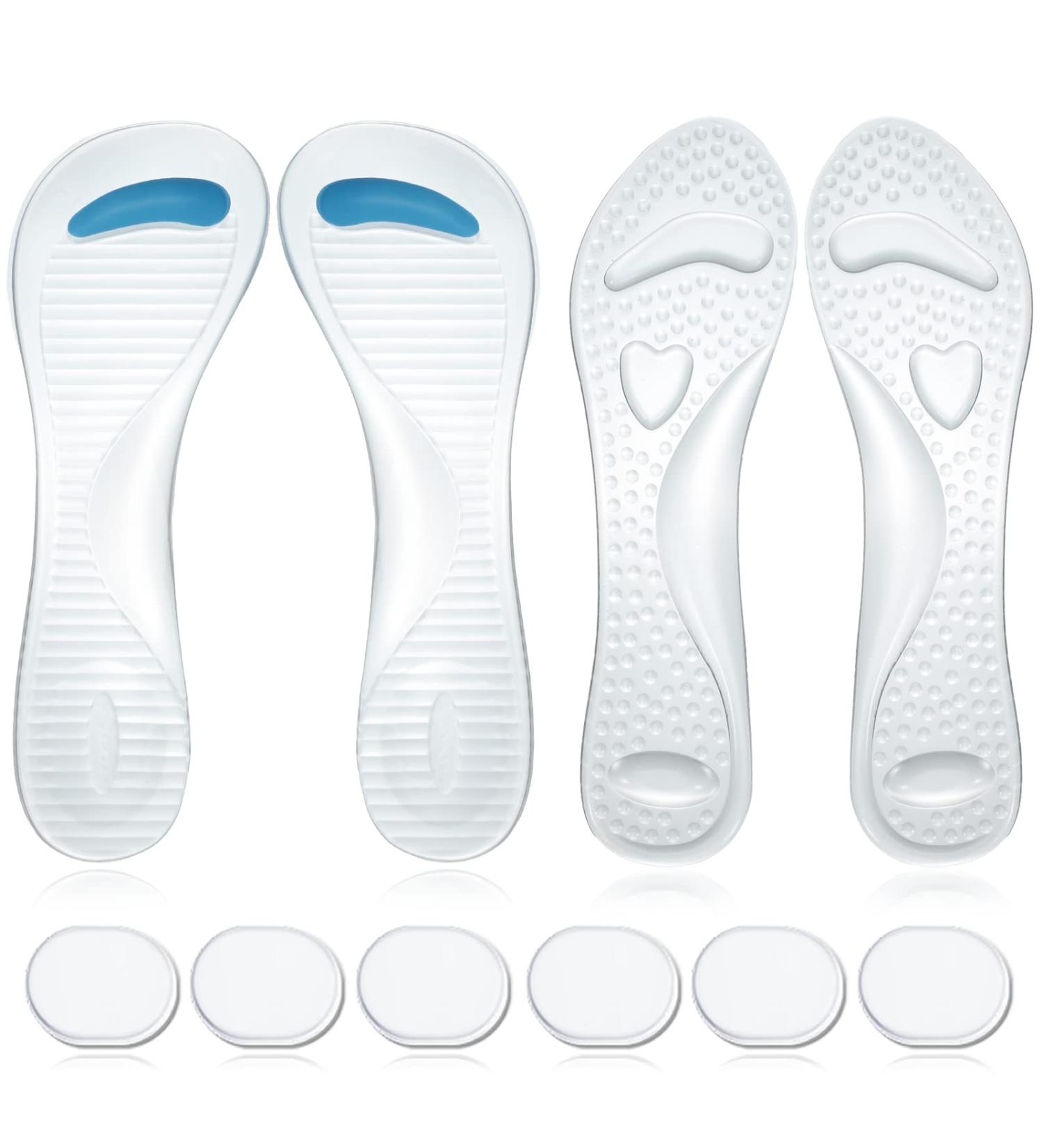 High Heel Cushion Inserts & Gel Pads - 2 Pairs + 6 pcs | Transparent Shoe Fillers & Soft Silicone Heel Pads for Women - Buy Online on GoSupps.com