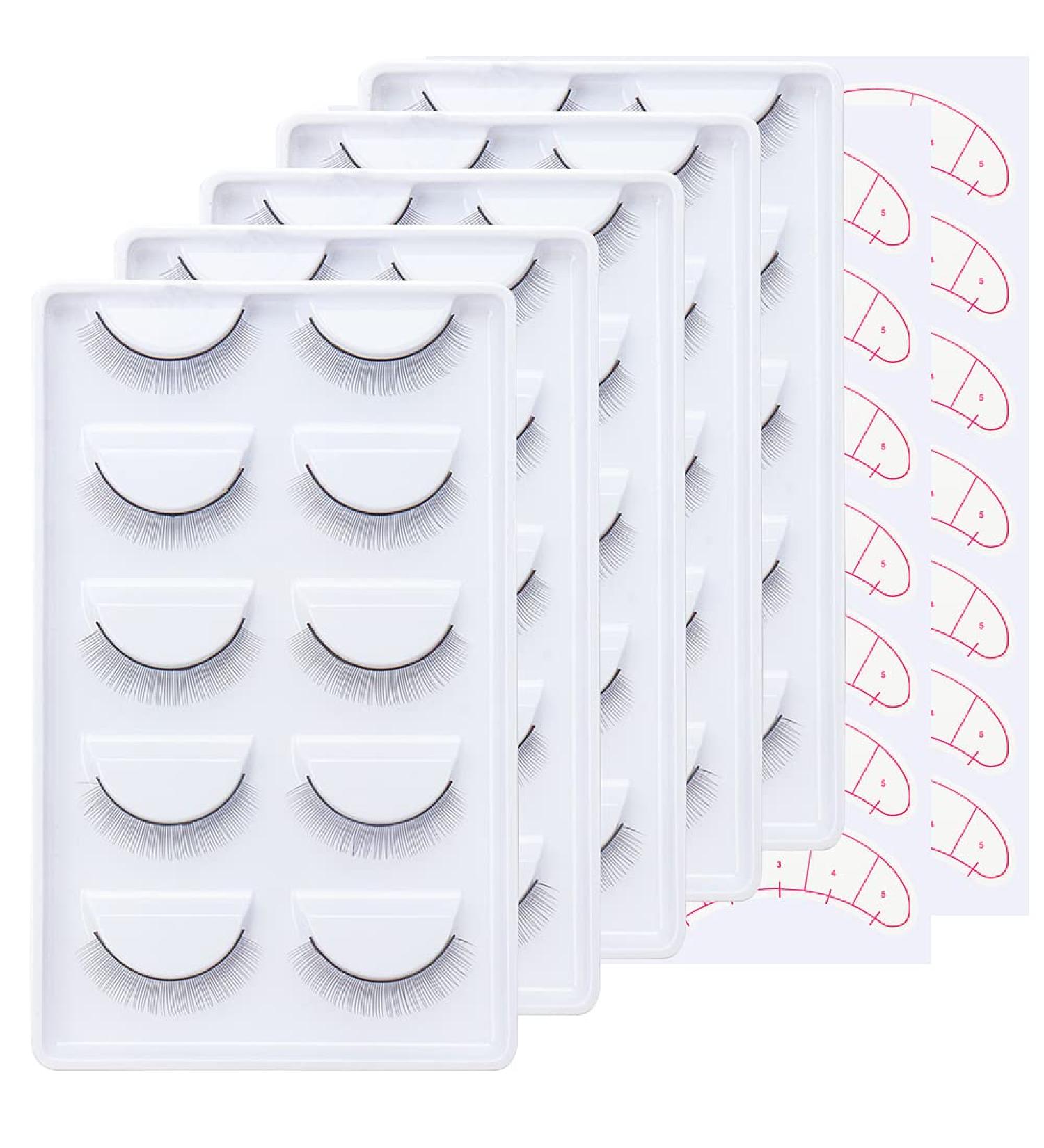 25 Pairs Practice Eyelashes & 70 Under Eye Positioning Stickers - Self-Adhesive Training Lashes for Eyelash Extension Makeup Beginners - Buy Online on GoSupps.com