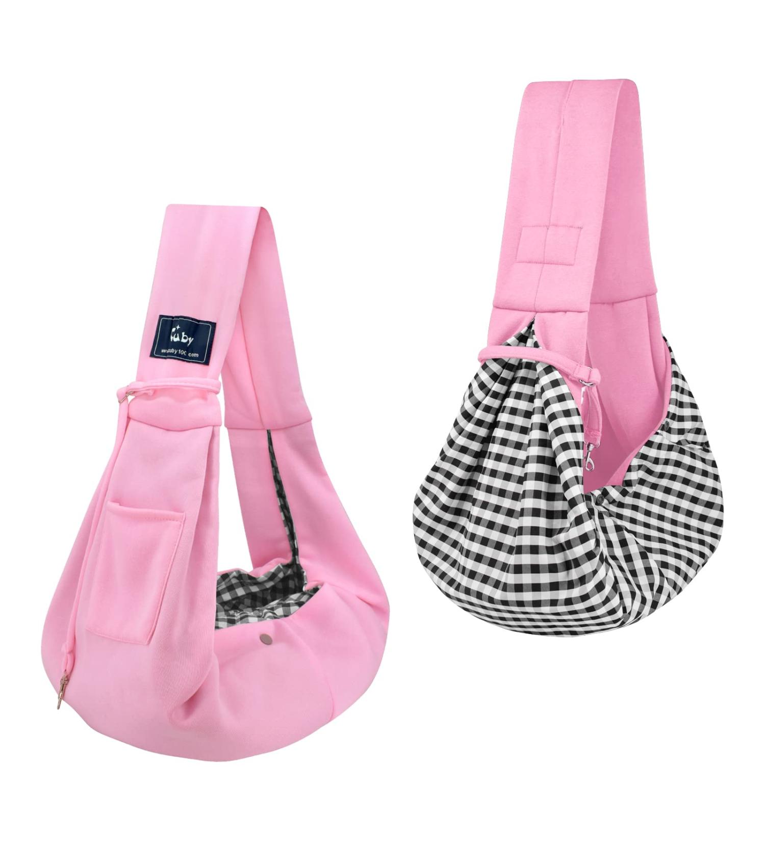 Cuby Dog Carrier Bag for Pets - Adjustable Soft Bag for Dogs & Cats - Turnable Design Ideal for Puppies & Small Dogs - Classic Pink - Buy Online on GoSupps.com