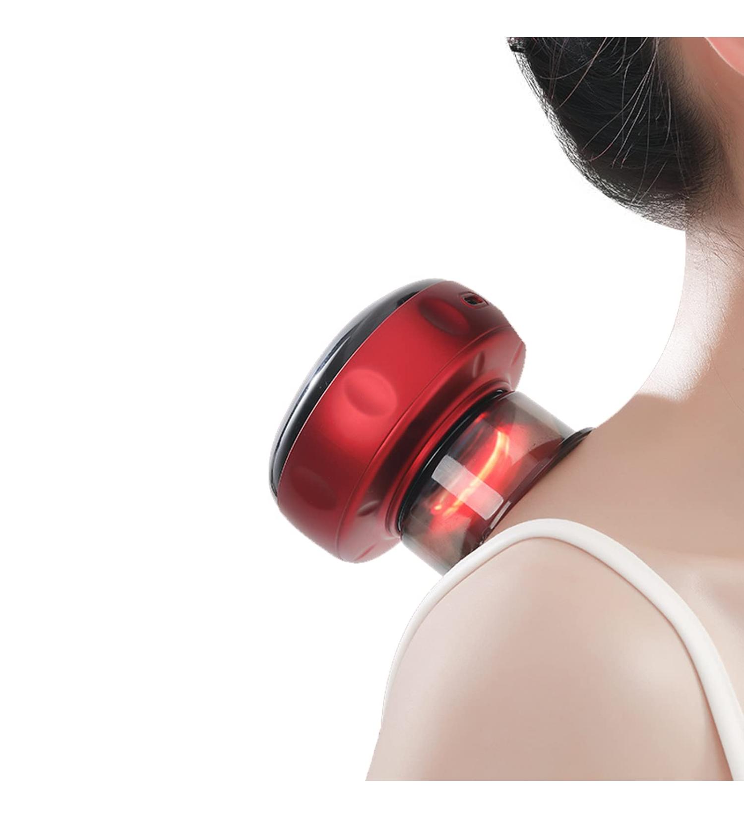 Gugxiom Electric Cupping Set & GUA SHA Massage Cup Pain Relief for Neck Shoulder & Back - Premium Cupping Device (Red) - Buy Online on GoSupps.com