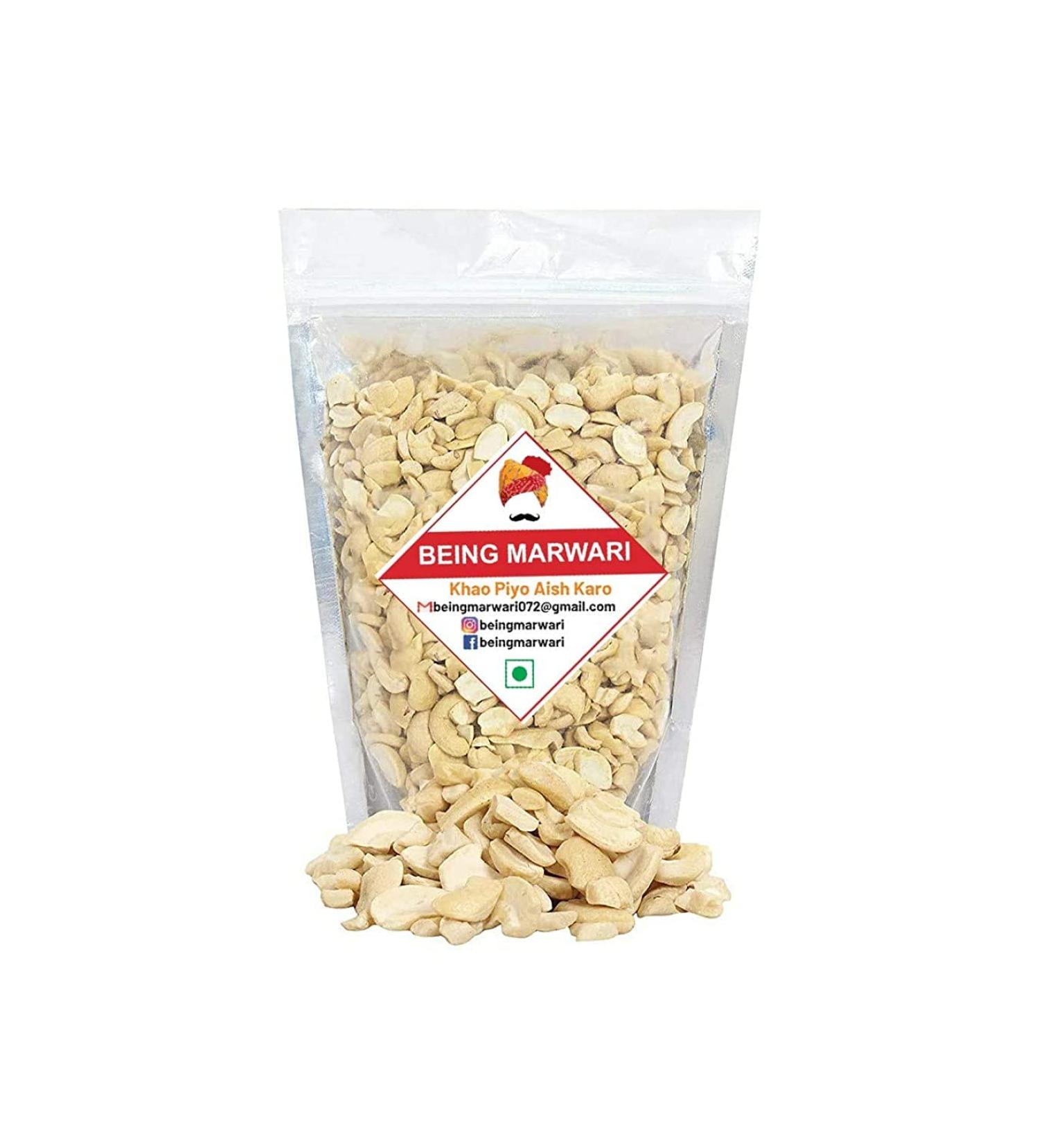 Being Marwari Broken 4-Piece Cashew Nuts Spit Cashews (Kaju 4 Tukda) 250g_Packing May Vary - Buy Online on GoSupps.com