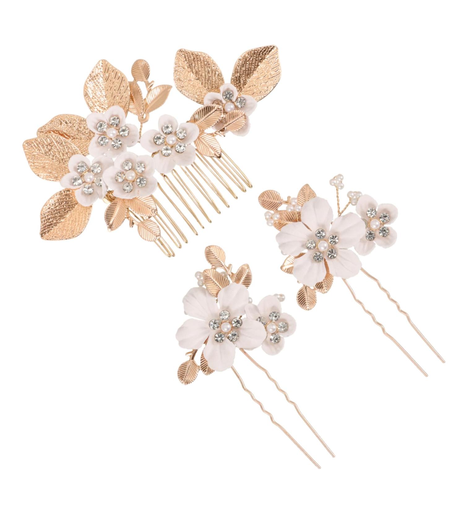 FOMIYES 1 Set Leaves and Flowers Hair Comb Bride Hair Comb Hair Accessories for Bridesmaids Headpiece for Wedding Decoration Flower Hair Accessories Flower Hair Pin Flower Hair Combs - Buy Online on GoSupps.com