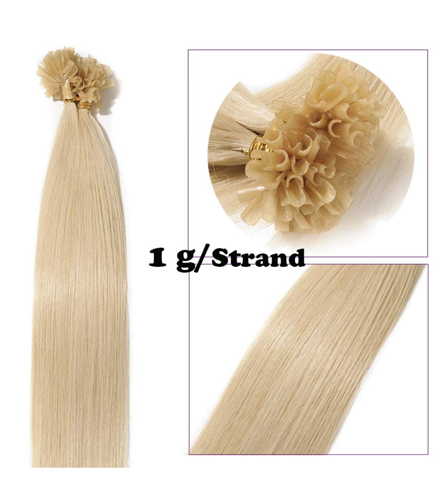 SEGO 50cm Keratin U-Tip Real Hair Extensions - 50 Strands Platinum Blonde #60 - Remy Human Hair for International Shipping - Buy Online on GoSupps.com
