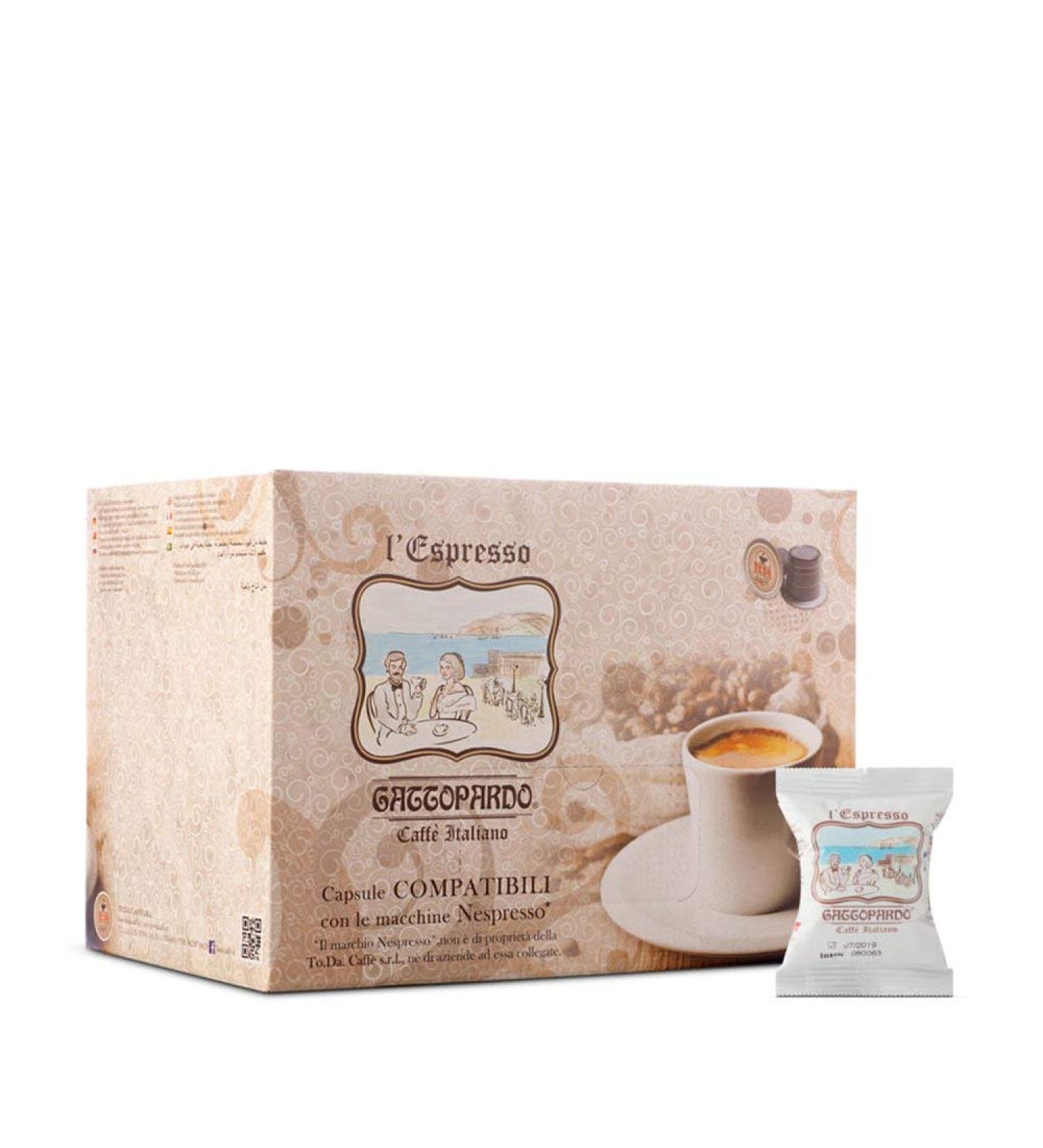 Toda caff 600 coffee capsules GATTOPARDO mixture blue compatible with Nespresso