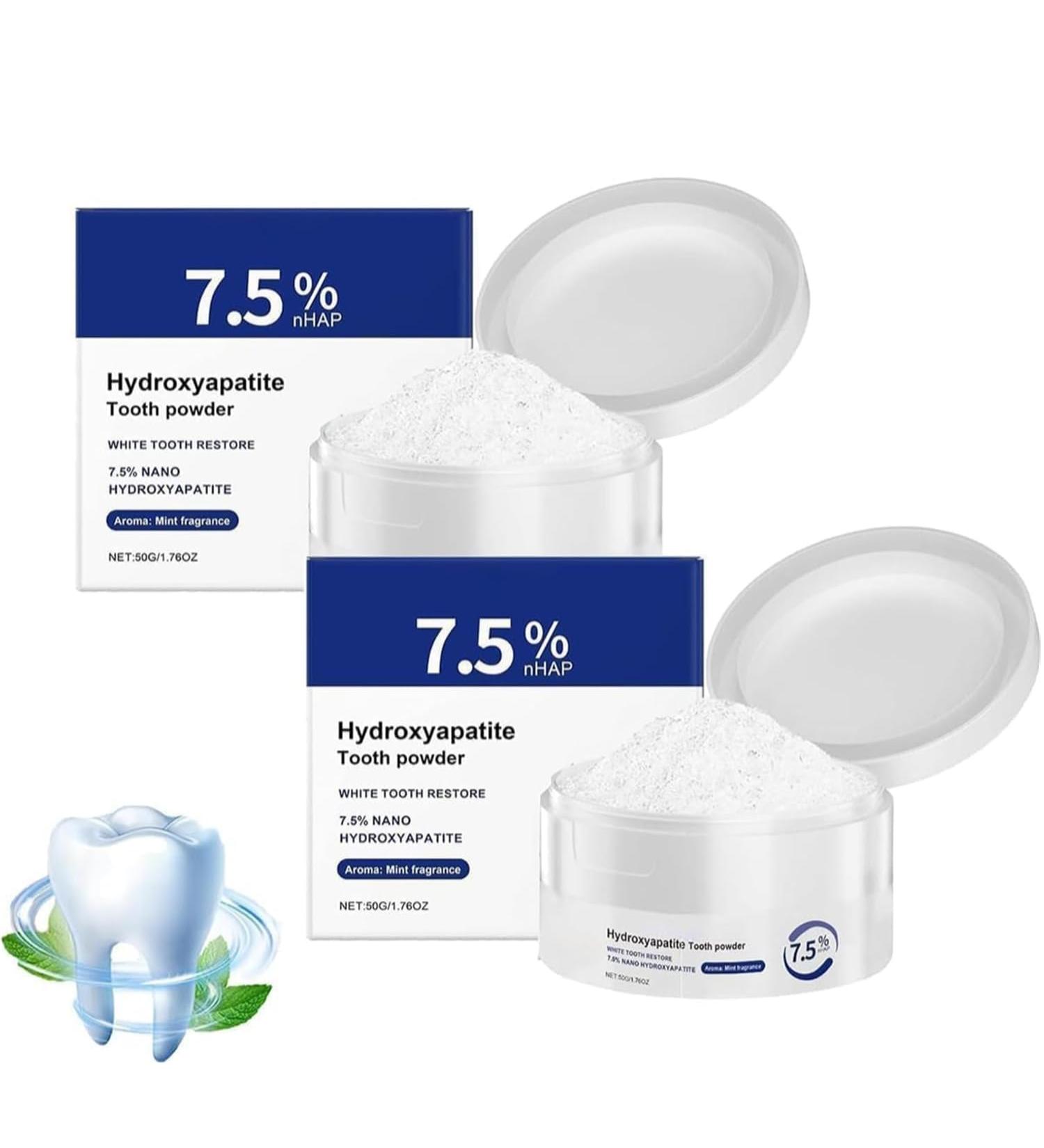  GARWAR 2 x 2025 Microcrystalline Hydroxyapatite Powder 7.5% Hydroxyapatite Toothpastes Nano Hydroxyapatite Toothpaste Teeth Restoration Mineral Powder Deep Cleaning Care Tooth Powder - Buy Online on GoSupps.com