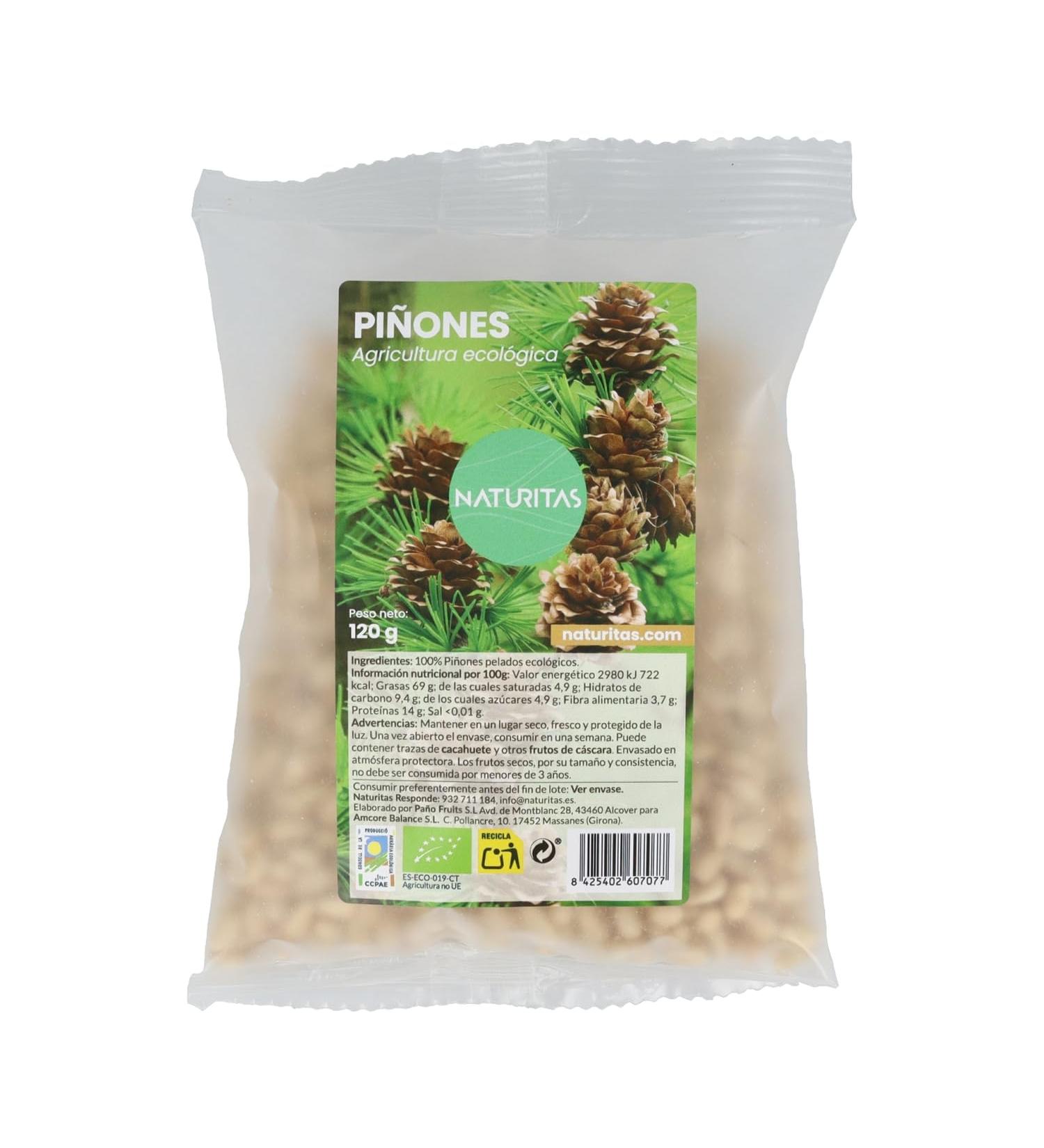 Organic peeled pine nuts 120 g