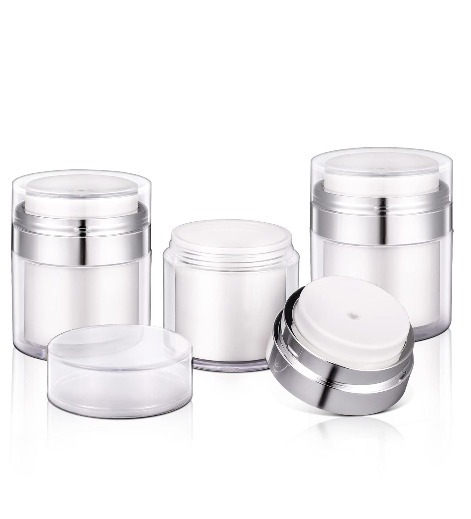 UMETASS 3-pcs 1oz Airless Pump Jar Set - Travel Size Refillable Vacuum Bottles for Creams and Lotions 30ml/1.0oz - Buy Online on GoSupps.com