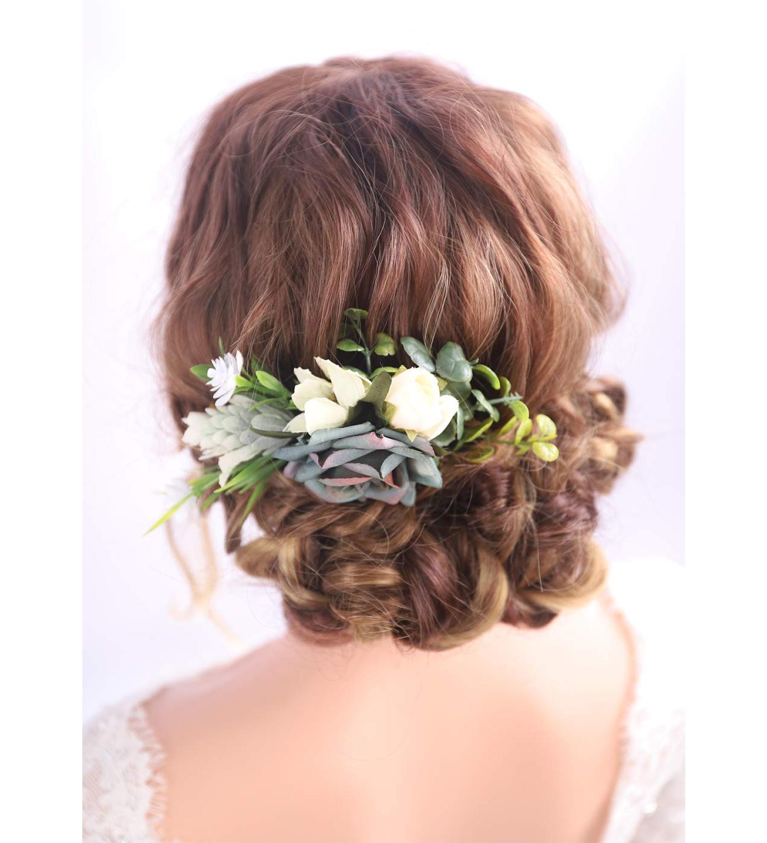 Kercisbeauty Dusty Blue Wedding Floral Hair Comb Navy Blue Headband for Brides Garden Wedding Bridal Bridesmaide Headpiece Girl Prom Hair Dress - Buy Online on GoSupps.com