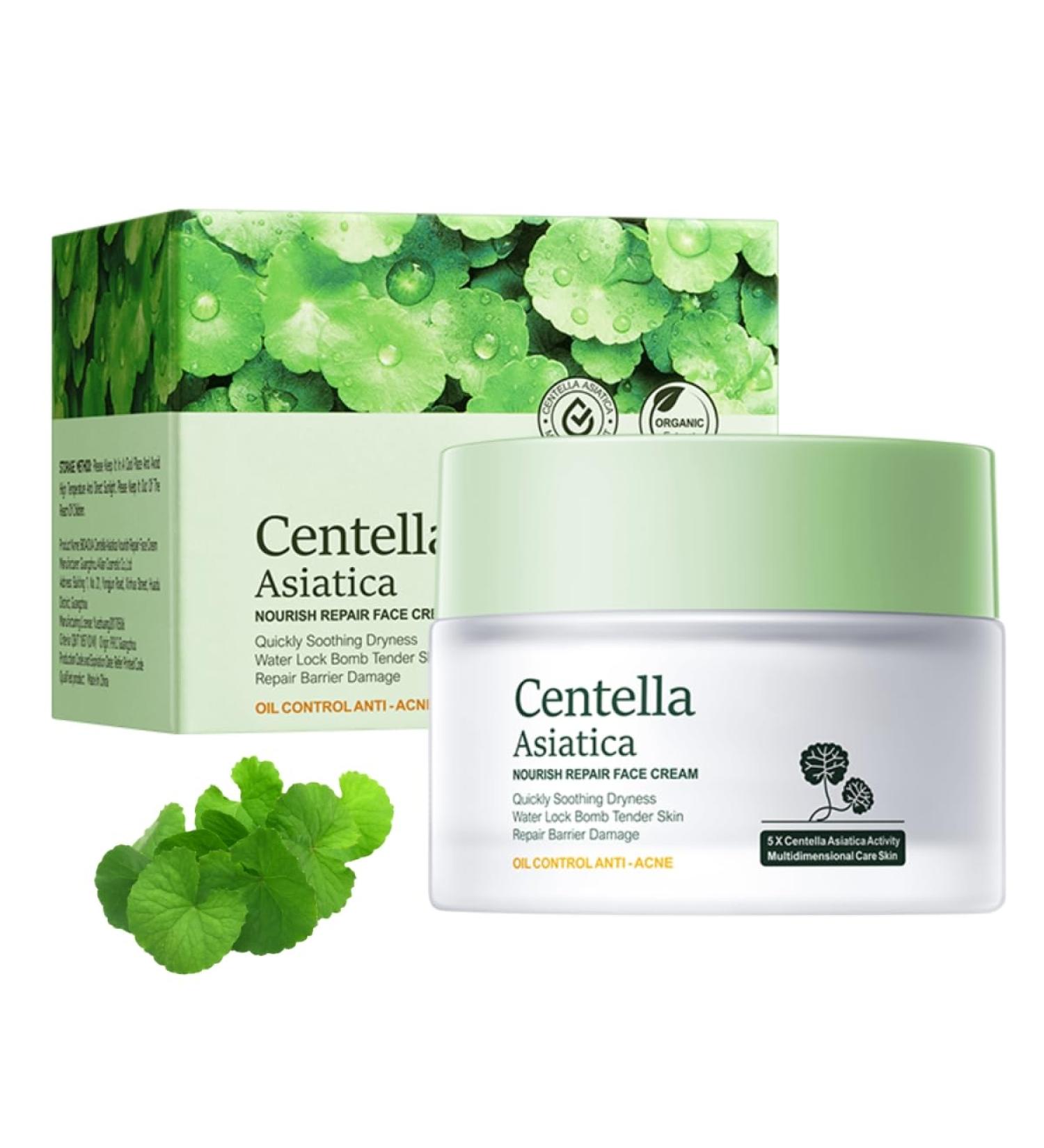 Centella Cream 50g - 5X Centella Asiatica Activity Quick Soothing Dryness Tender Skin Repair Barrier Damage Anti-Acne Hydrating Organic Centella Face Cream - Buy Online on GoSupps.com