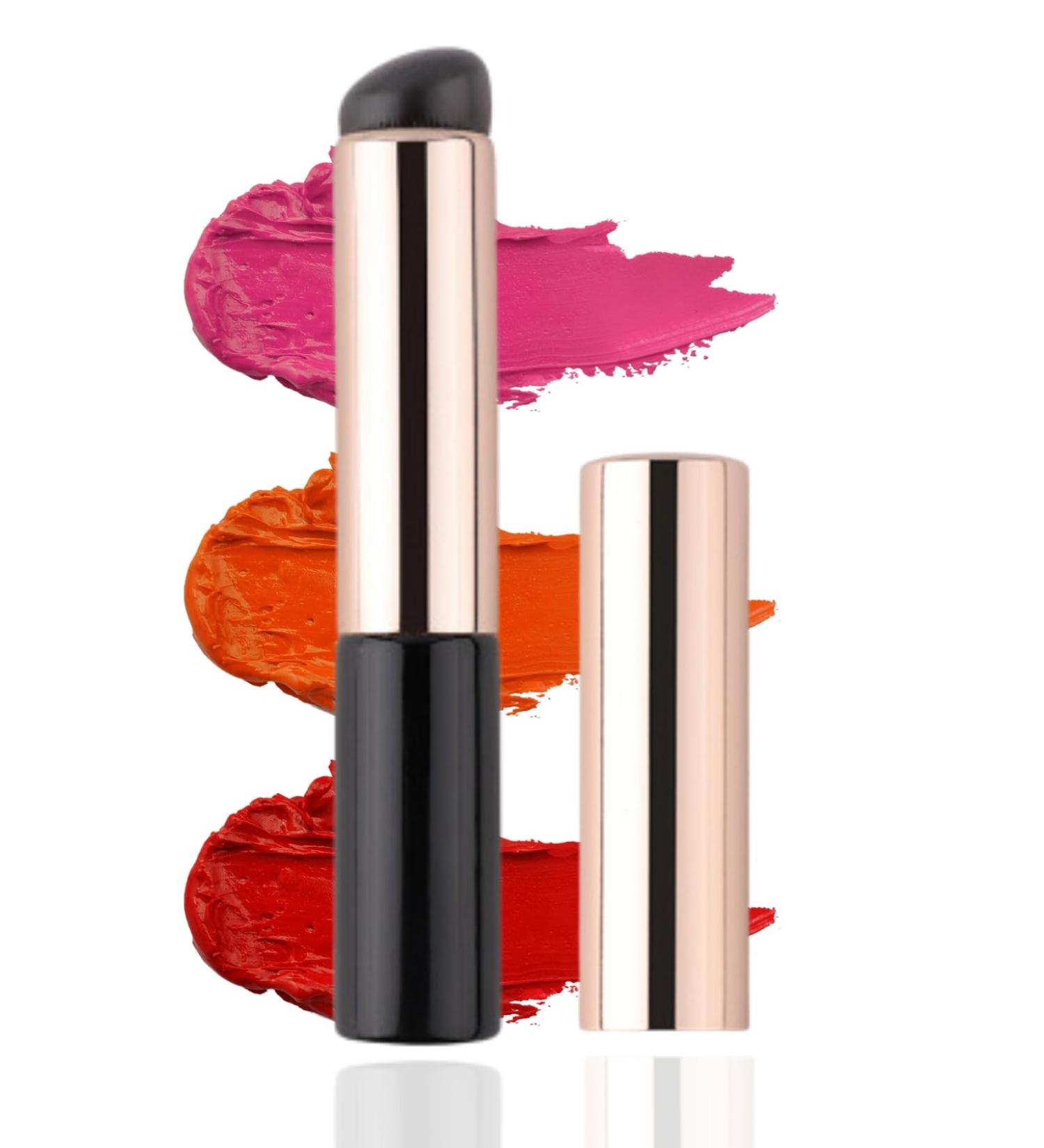 UULANFA Silicone Lip Brush with Cover Concealer Lip Oil Brush Portable Mini Makeup Bleanding Brush Angled Round Tip Makeup Applicator Dustproof Silicone Brush Tool for Lip Balm Lipstick (Black) - Buy Online on GoSupps.com