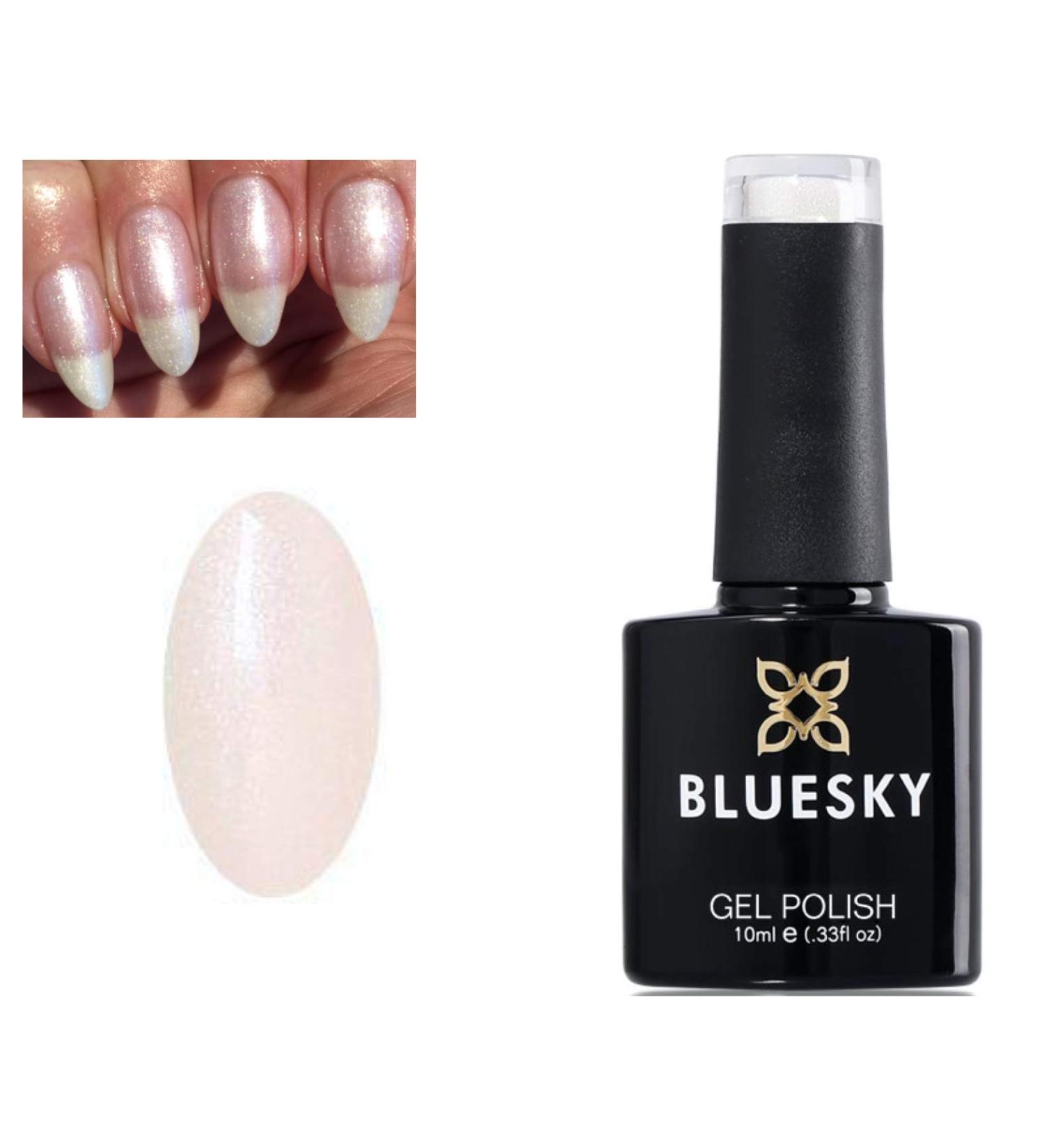 Bluesky Nail Gel Polish White Pearl Shimmer Glimmer A46 UV LED Soak Off 10ml - Buy Online on GoSupps.com