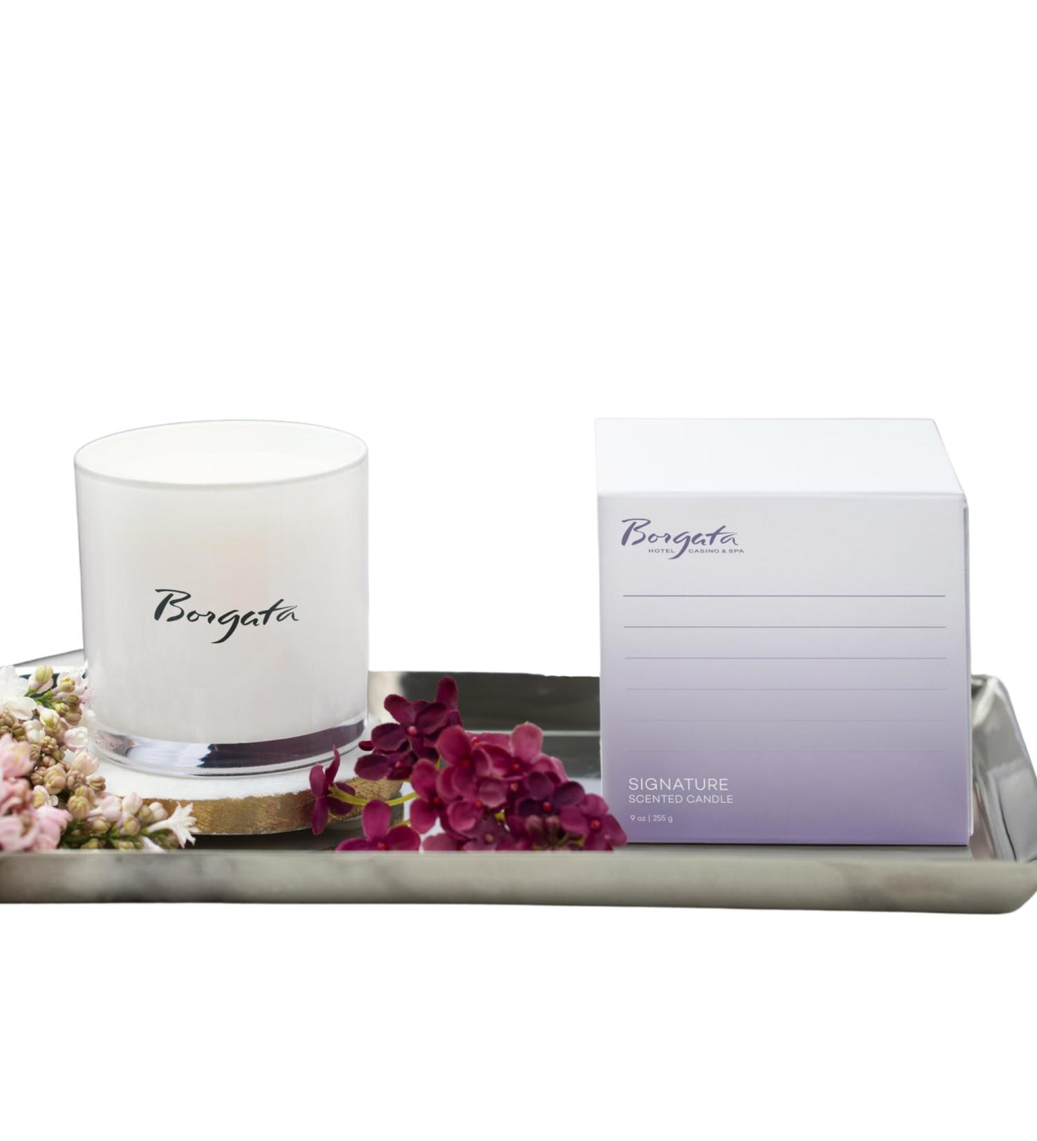 Borgata Candle - Luxury Soy Blend Hotel Fragrance | Sandalwood & Musk | 9 oz Signature Scent - Ideal for International Shipping - Buy Online on GoSupps.com