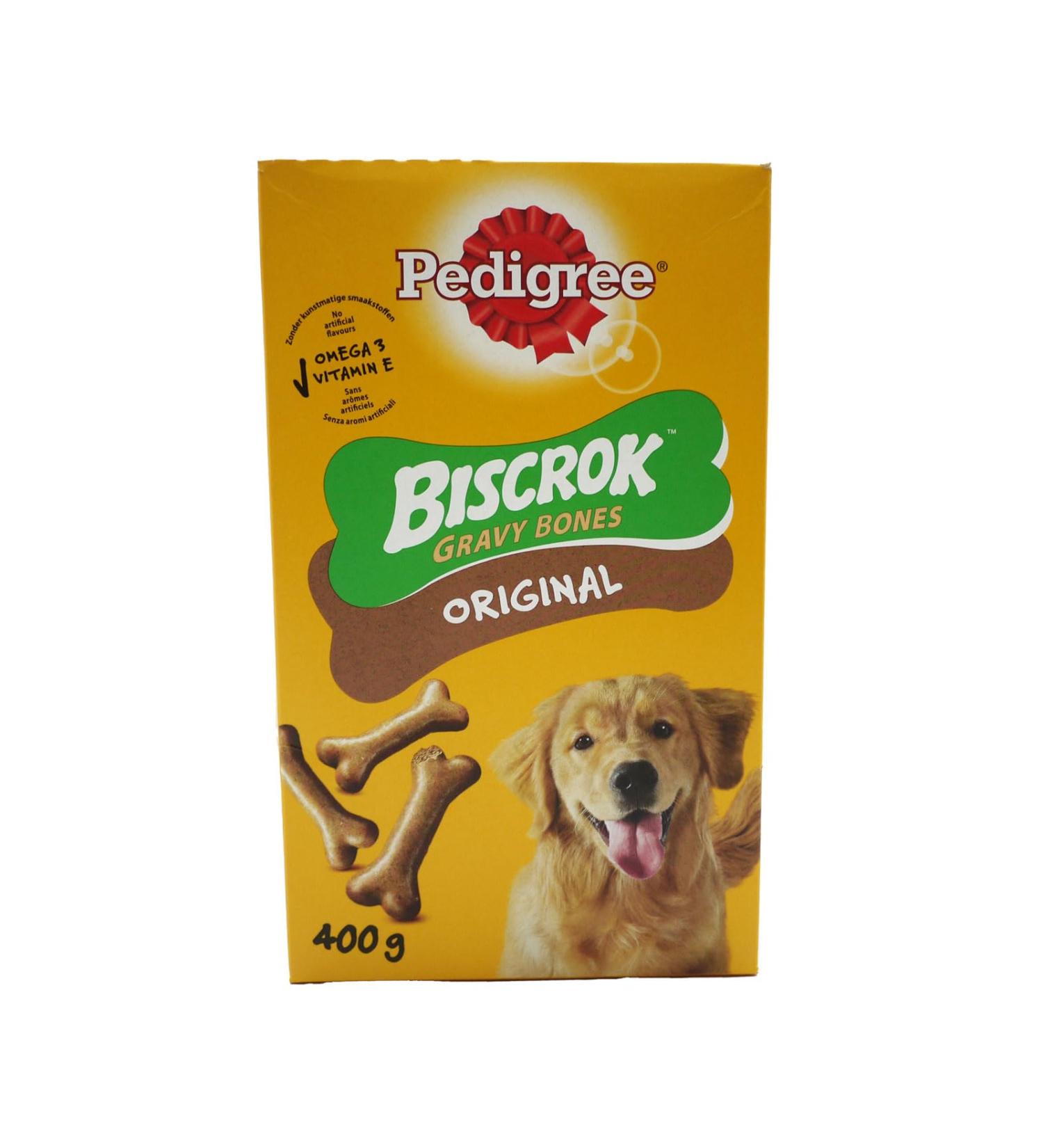Pedigree Biscrock Dog Gravy Bones Dog Biscuits Low Fat Tasty Dog Treat 400g (Pack of 2) Orignal 2