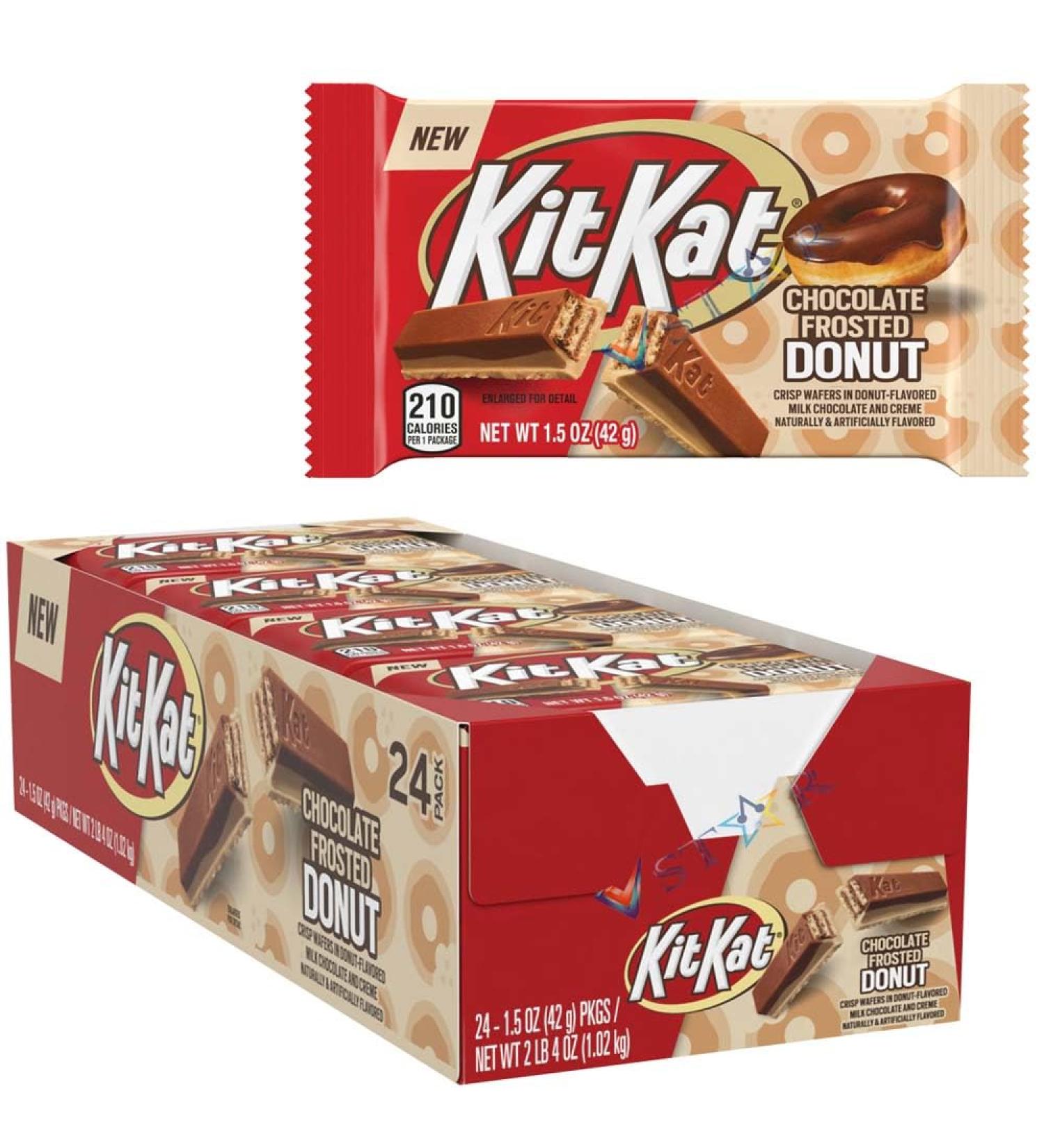Kit Kat Chocolate Frosted Donut Flavored Wafer Bar 42g (Pack of 24)